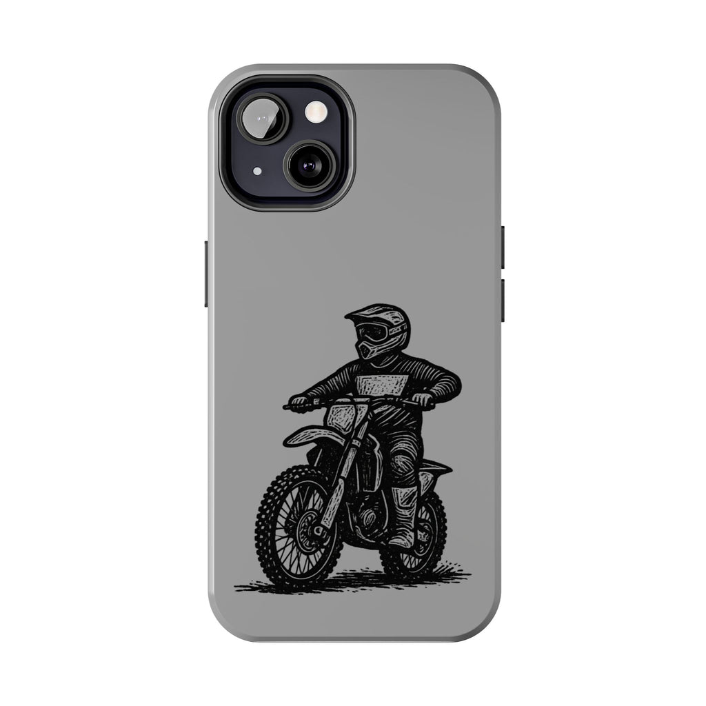 Grey Dirtbike Tough Phone Case