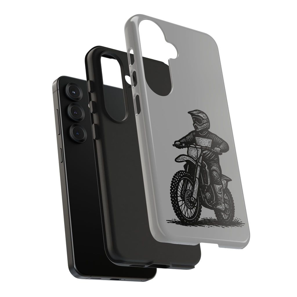 Grey Dirtbike Tough Phone Case