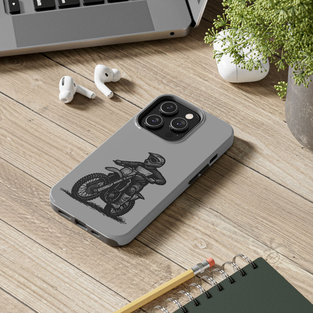 Grey Dirtbike Tough Phone Case