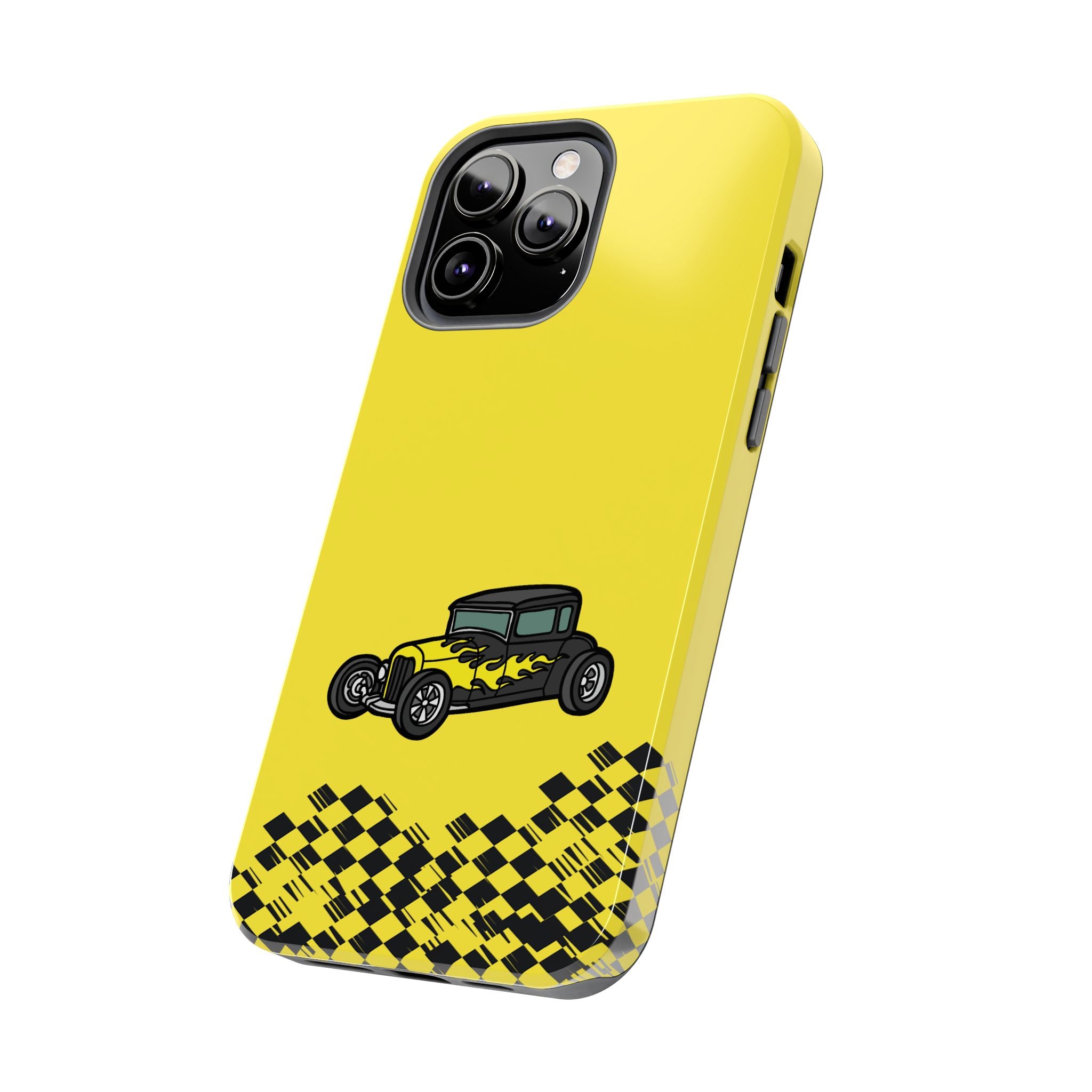 Yellow Classic Car Phone Case — Retro Vintage Auto Protective Cover