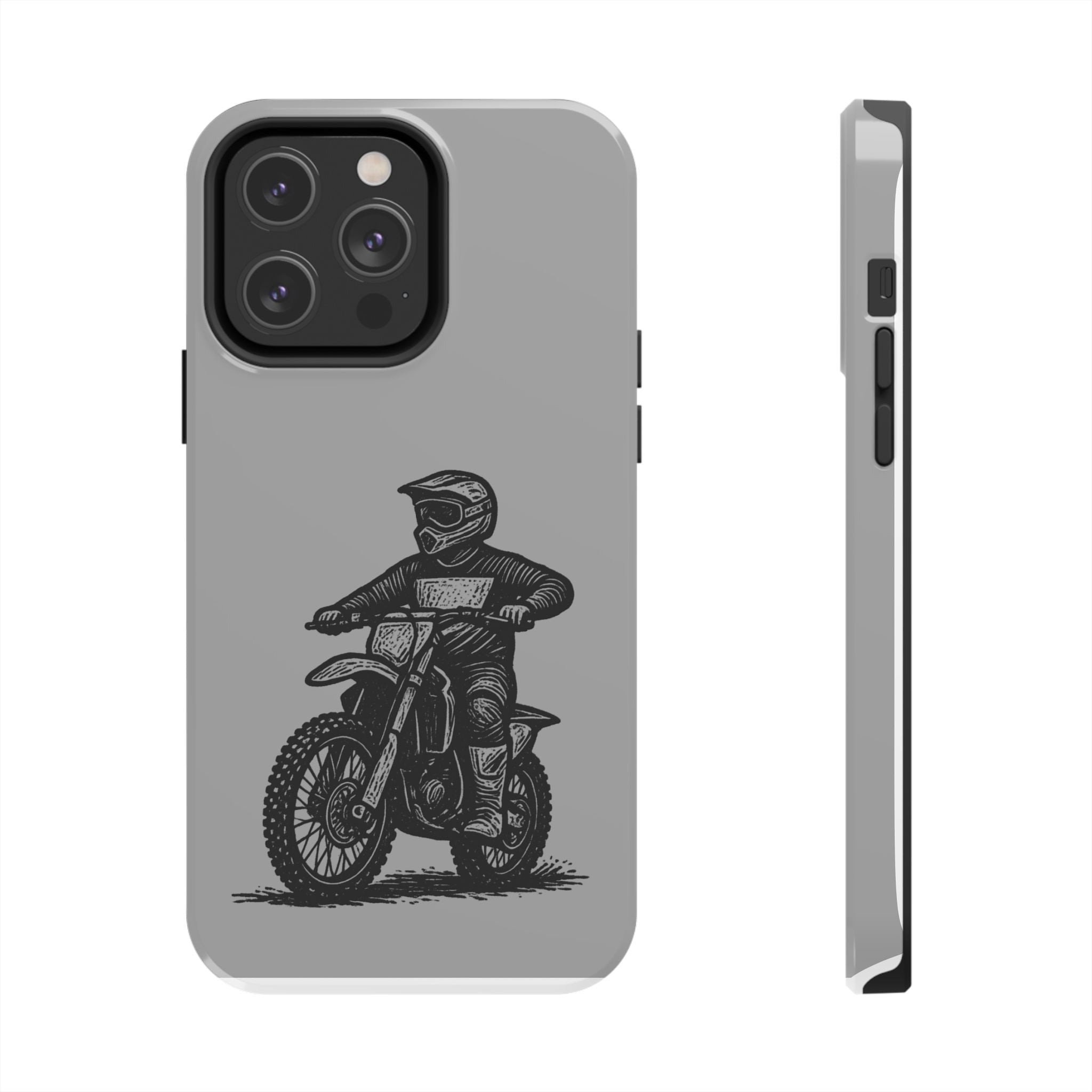 Grey Dirtbike Tough Phone Case