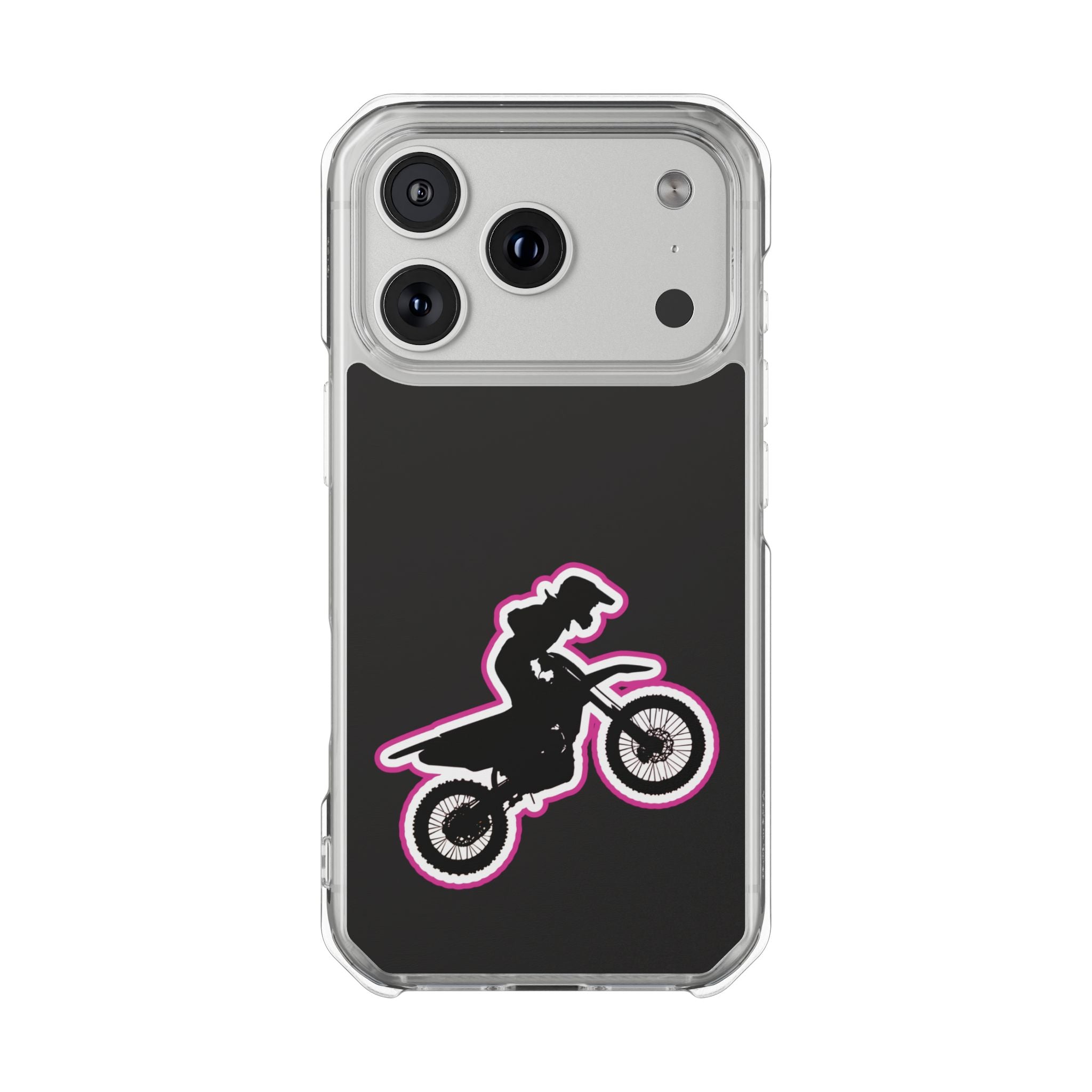 Pink Dirt Bike Magnetic Clear Impact Case