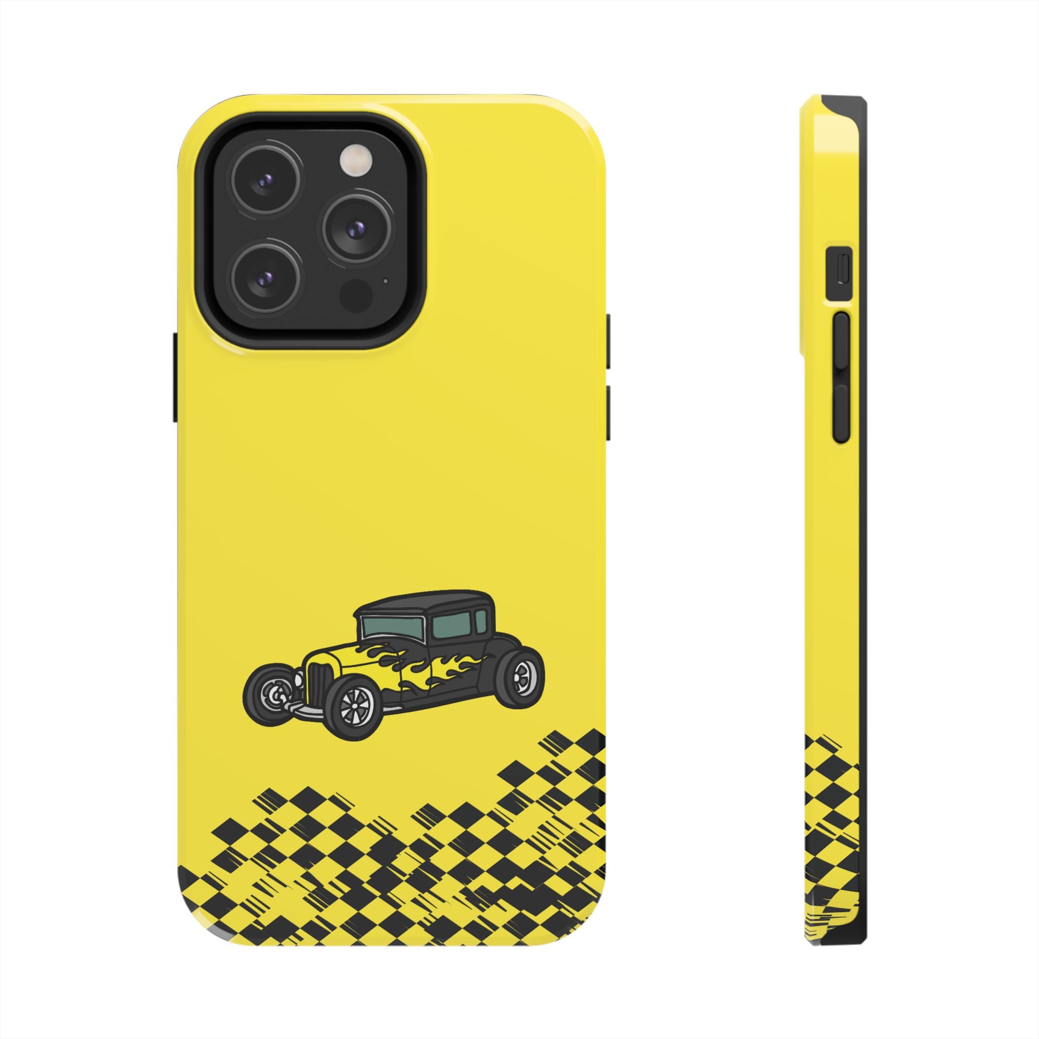 Yellow Classic Car Phone Case — Retro Vintage Auto Protective Cover