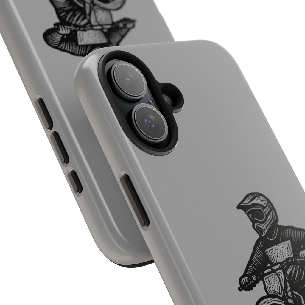 Grey Dirtbike Tough Phone Case
