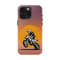 Sunset Moto Rider Tough Phone Case