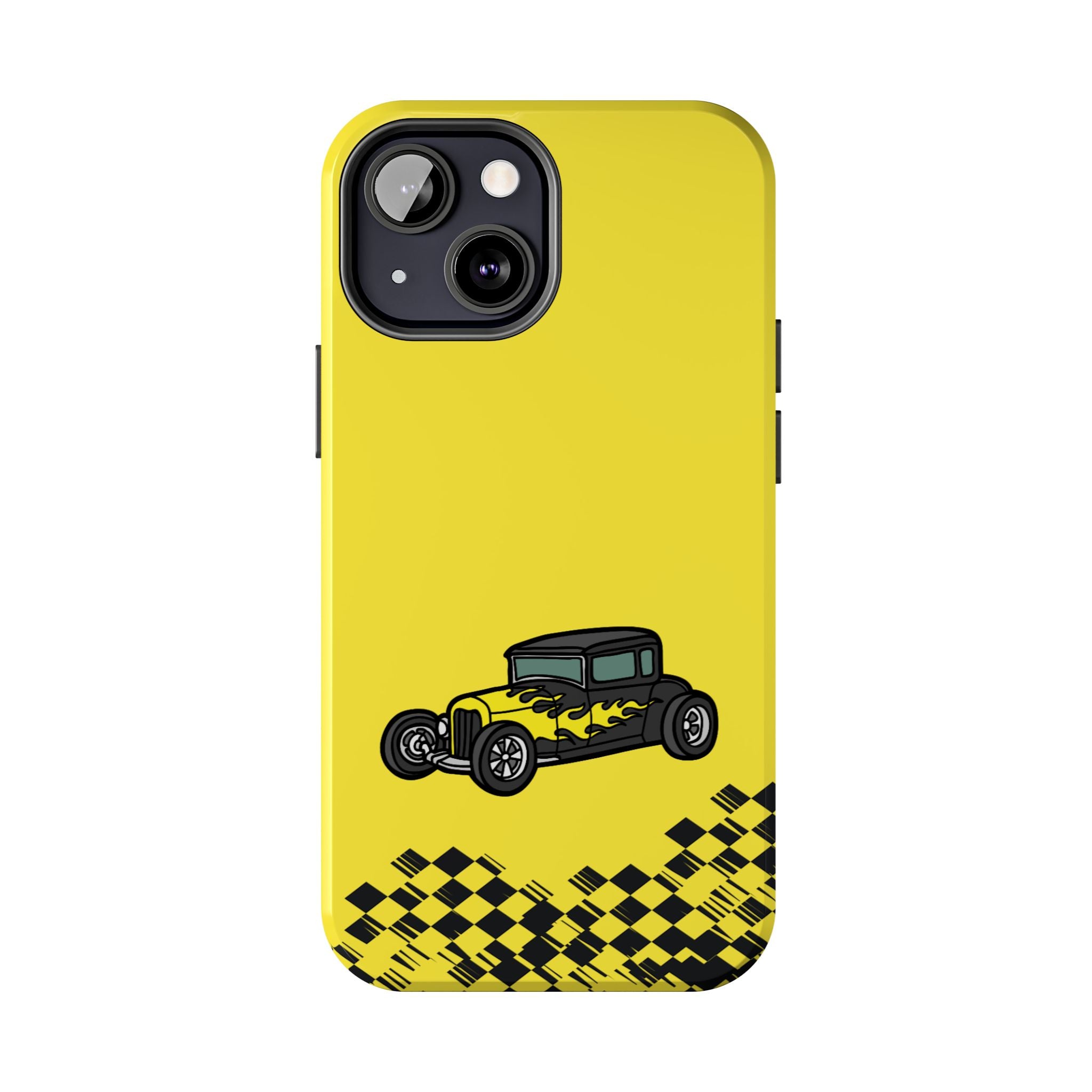 Yellow Classic Car Phone Case — Retro Vintage Auto Protective Cover