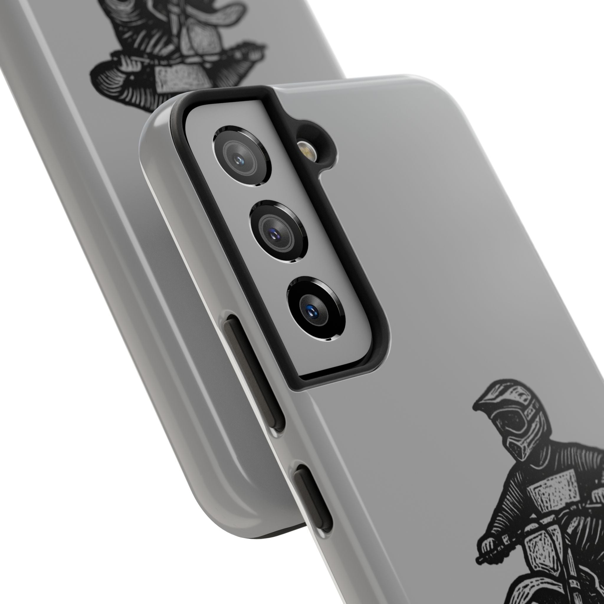 Grey Dirtbike Tough Phone Case