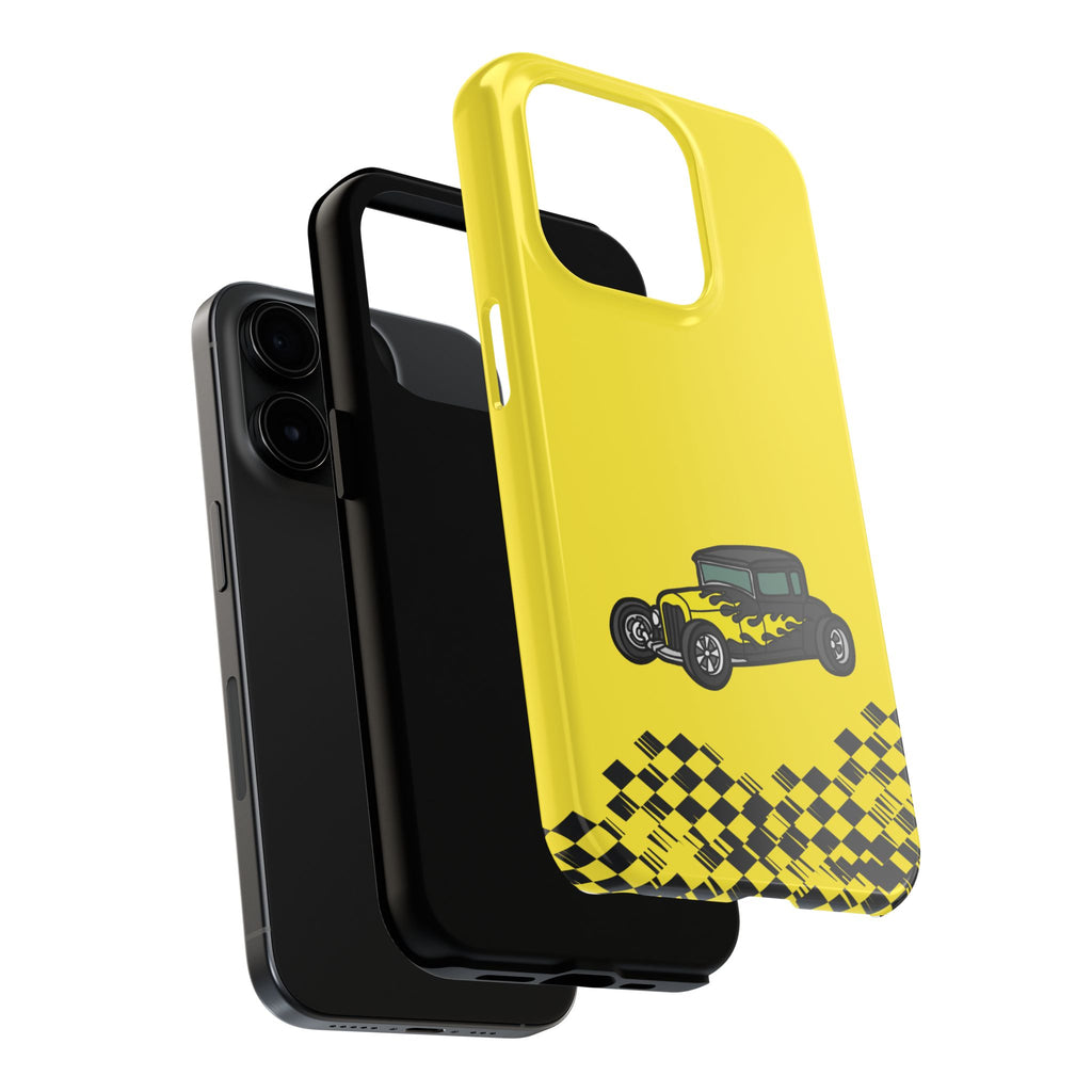 Yellow Classic Car Phone Case — Retro Vintage Auto Protective Cover