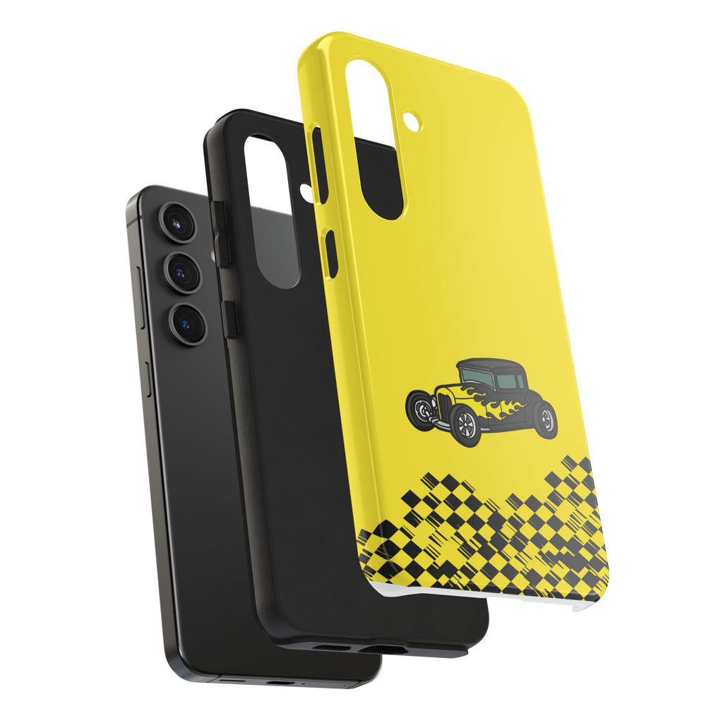 Yellow Classic Car Phone Case — Retro Vintage Auto Protective Cover