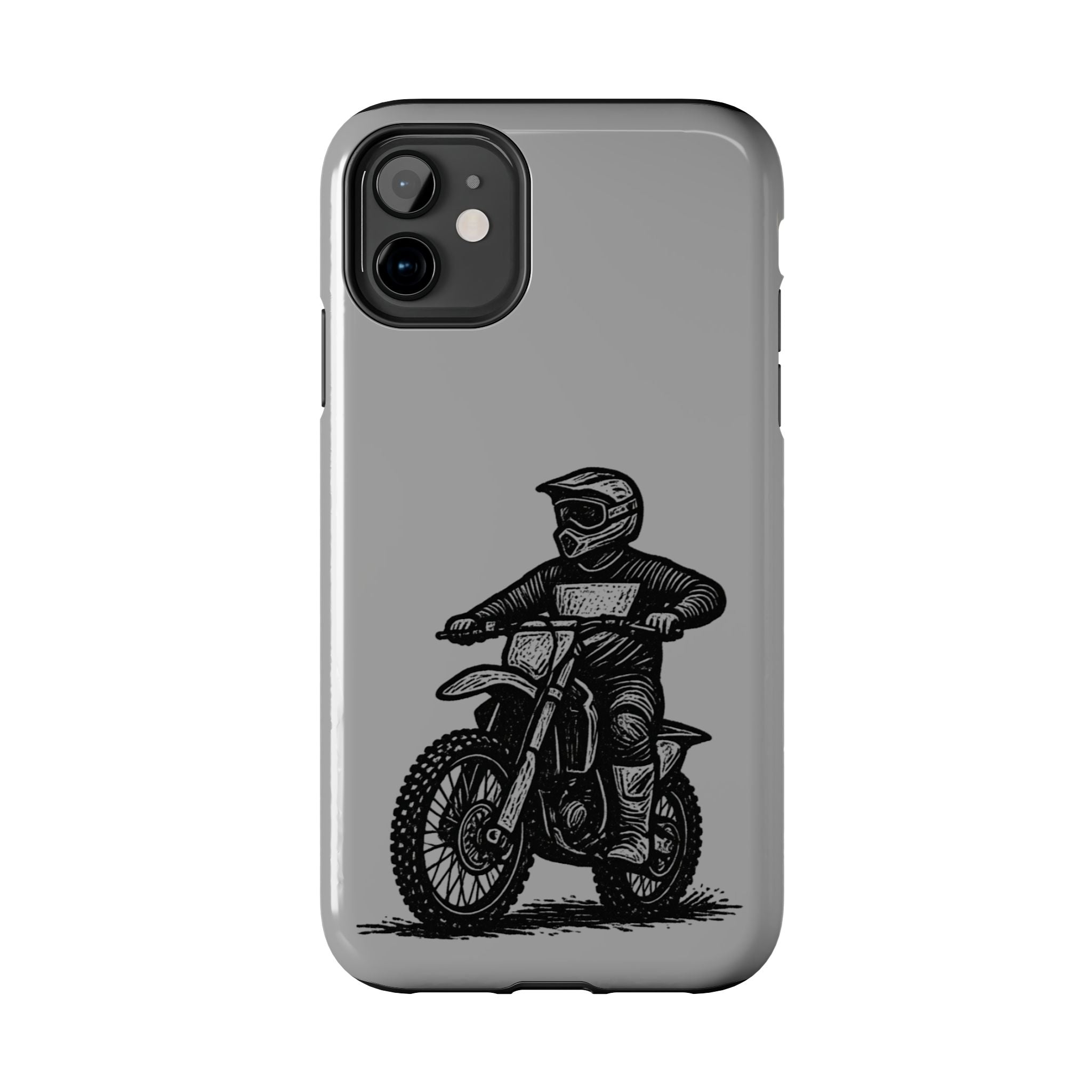Grey Dirtbike Tough Phone Case