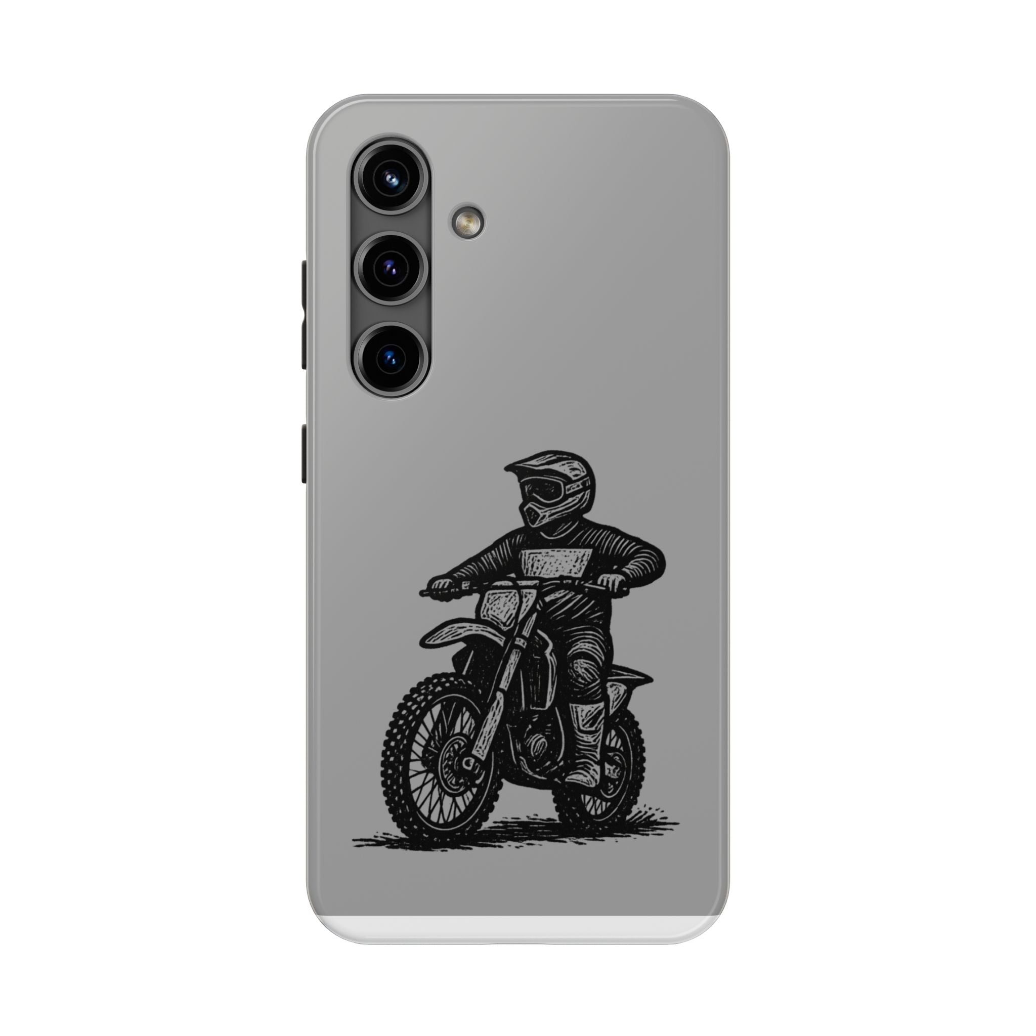 Grey Dirtbike Tough Phone Case