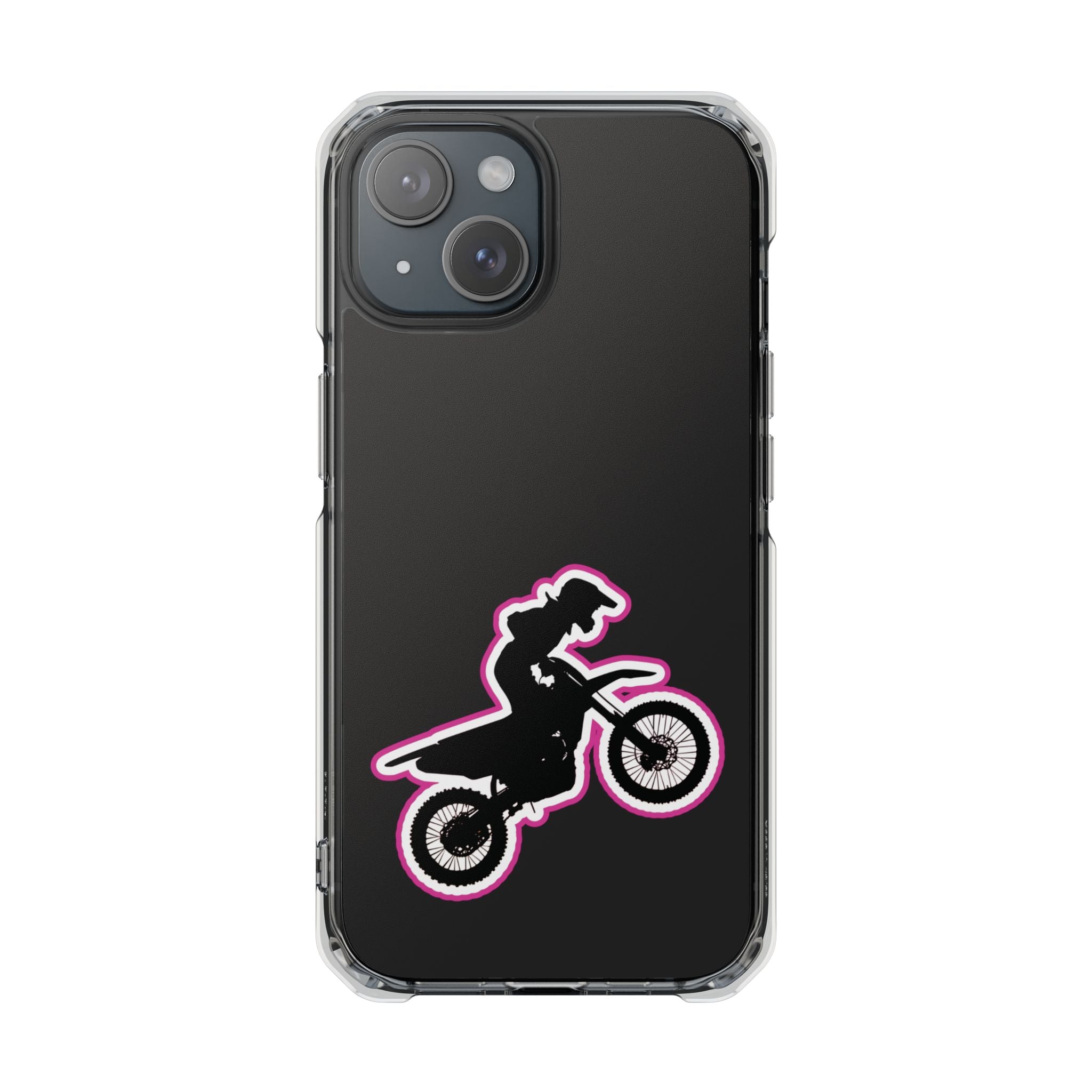 Pink Dirt Bike Magnetic Clear Impact Case