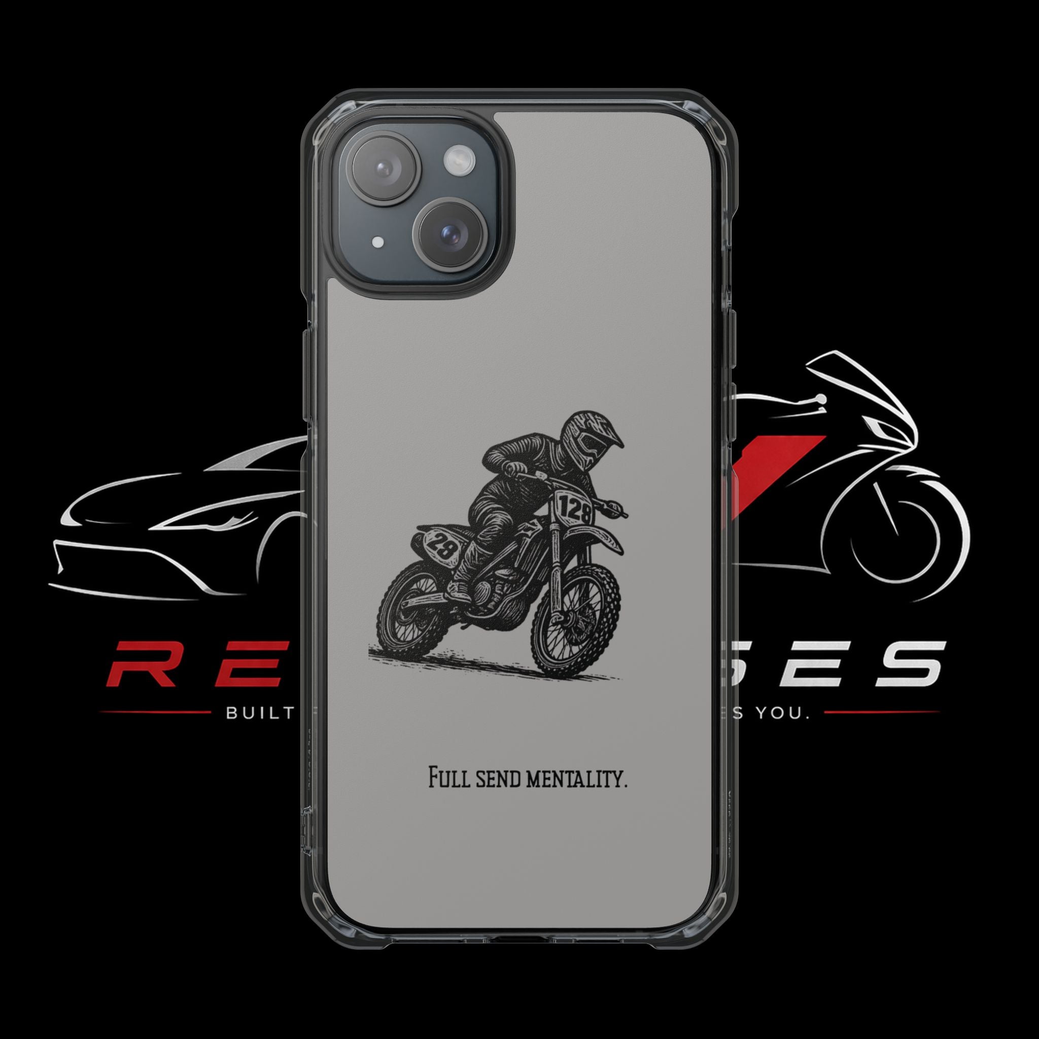 Dirt Bike Cornering Phone Case — Magnetic Clear Impact Case