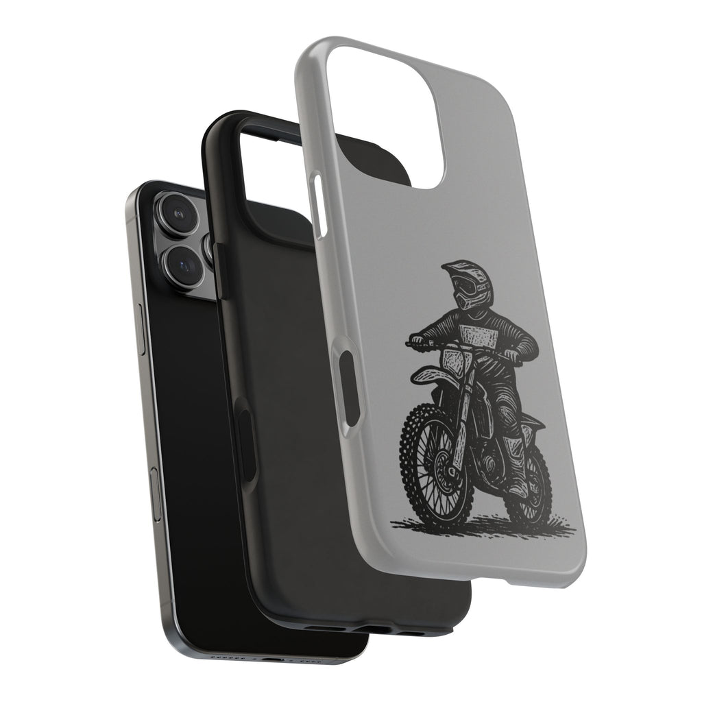 Grey Dirtbike Tough Phone Case