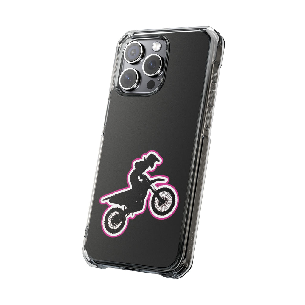 Pink Dirt Bike Magnetic Clear Impact Case