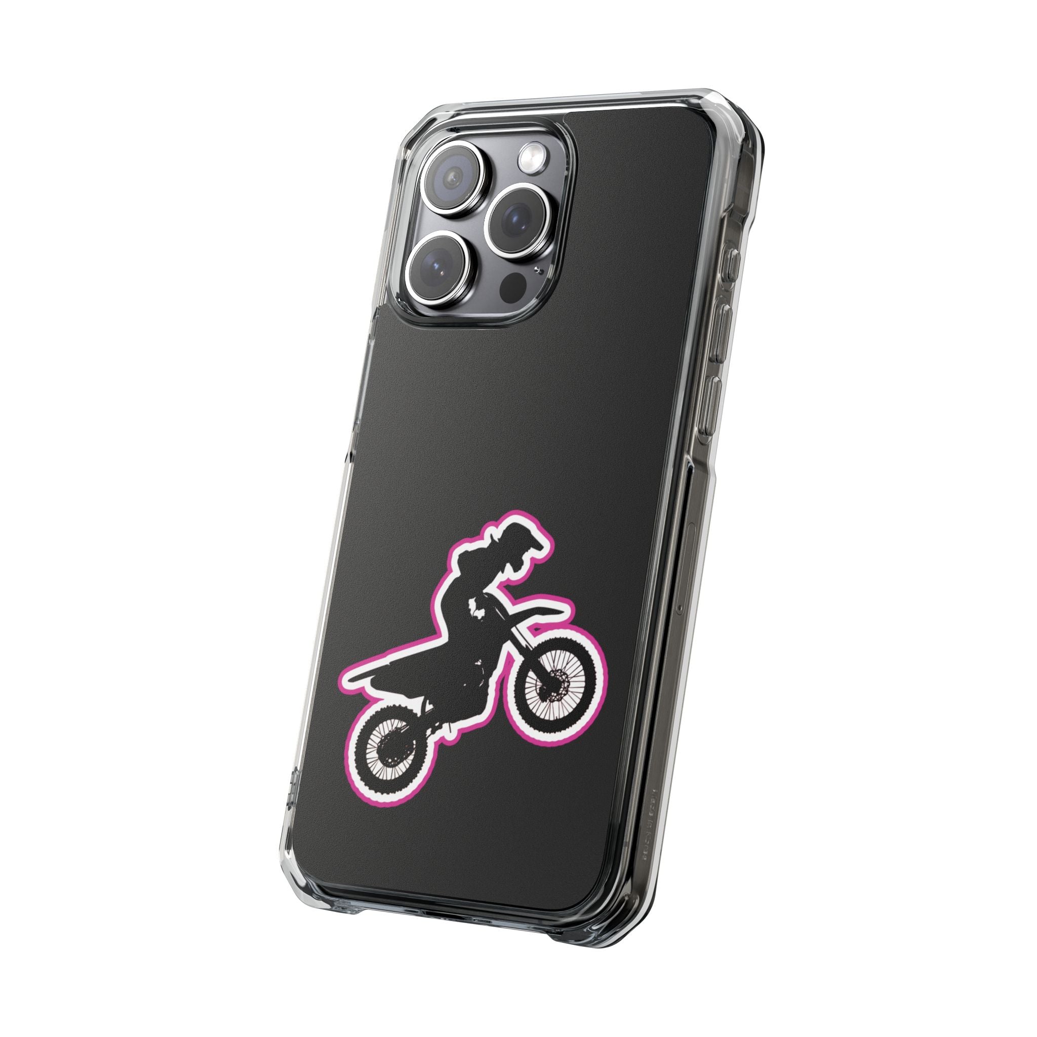 Pink Dirt Bike Magnetic Clear Impact Case