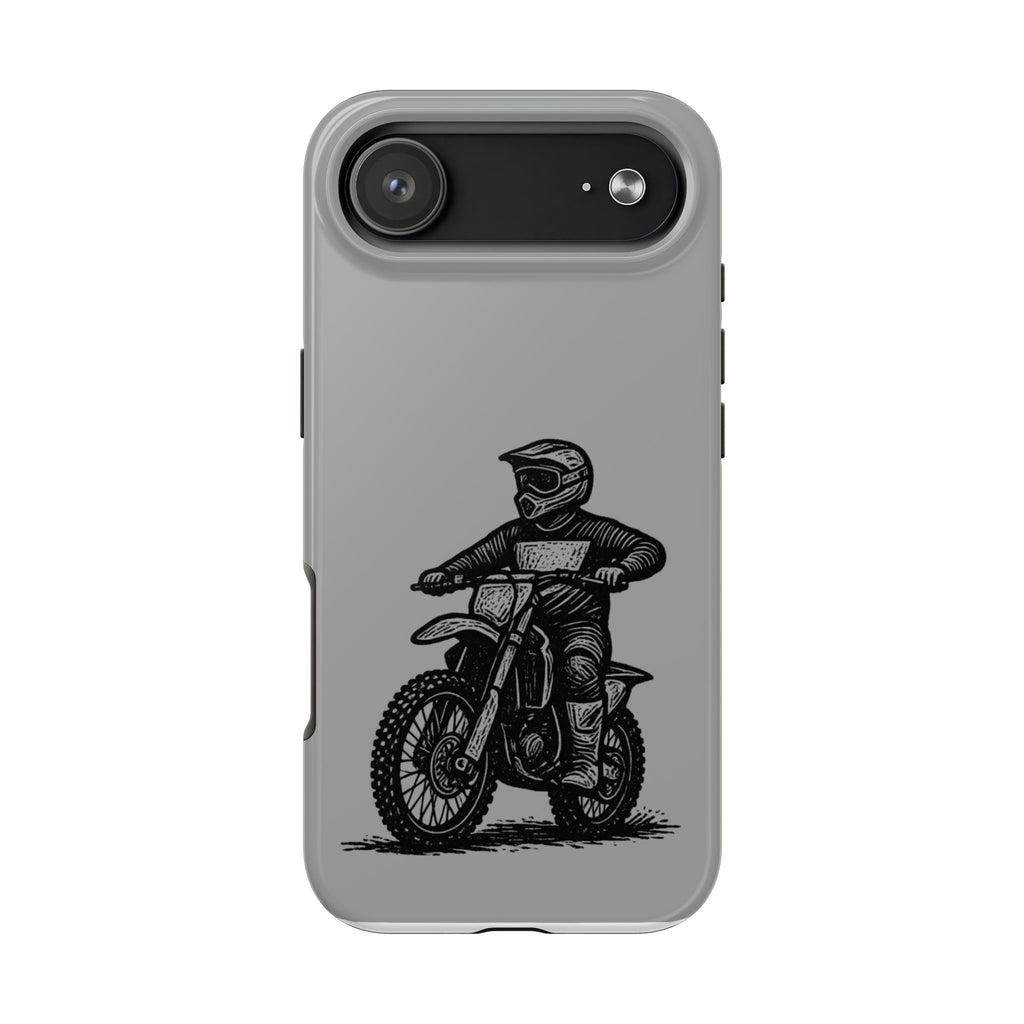 Grey Dirtbike Tough Phone Case