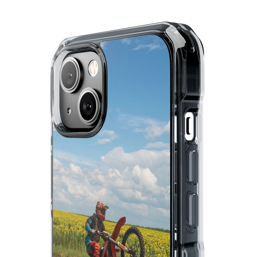 Dirt Bike Wheelie Phone Case — Magnetic Clear Impact Case