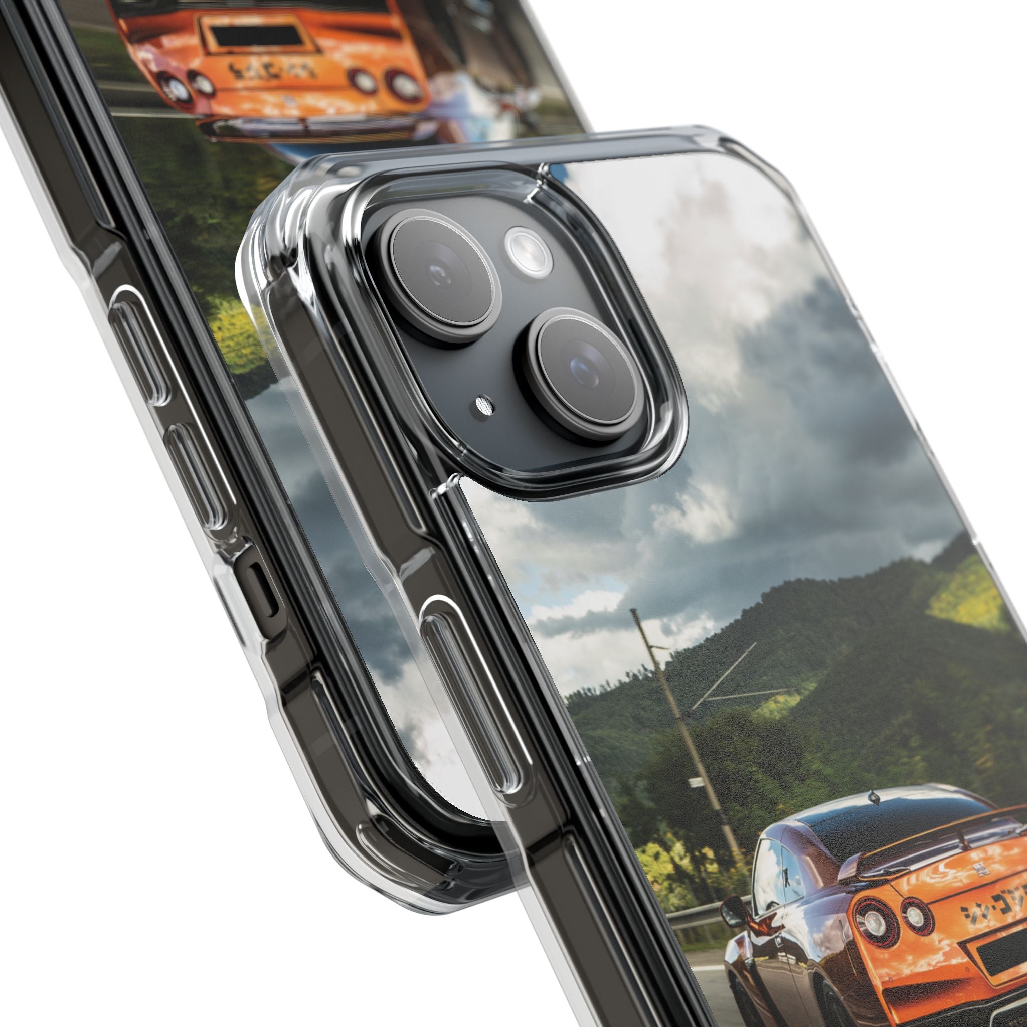 Racing Vibes Clear Magnetic Phone Case — Fast Car Design