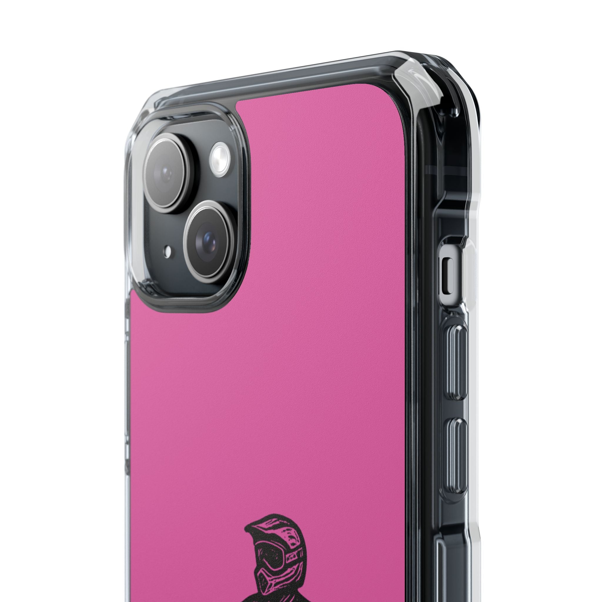 Linocut Dirt Bike Phone Case — Magnetic Clear Impact Case