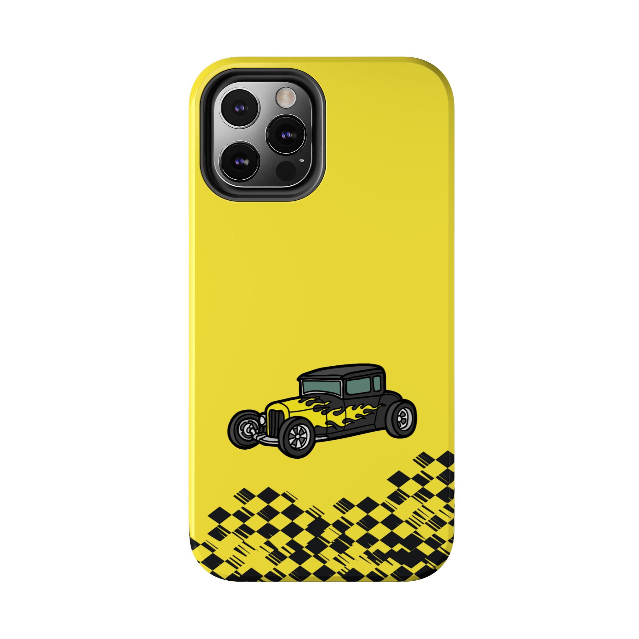 Yellow Classic Car Phone Case — Retro Vintage Auto Protective Cover