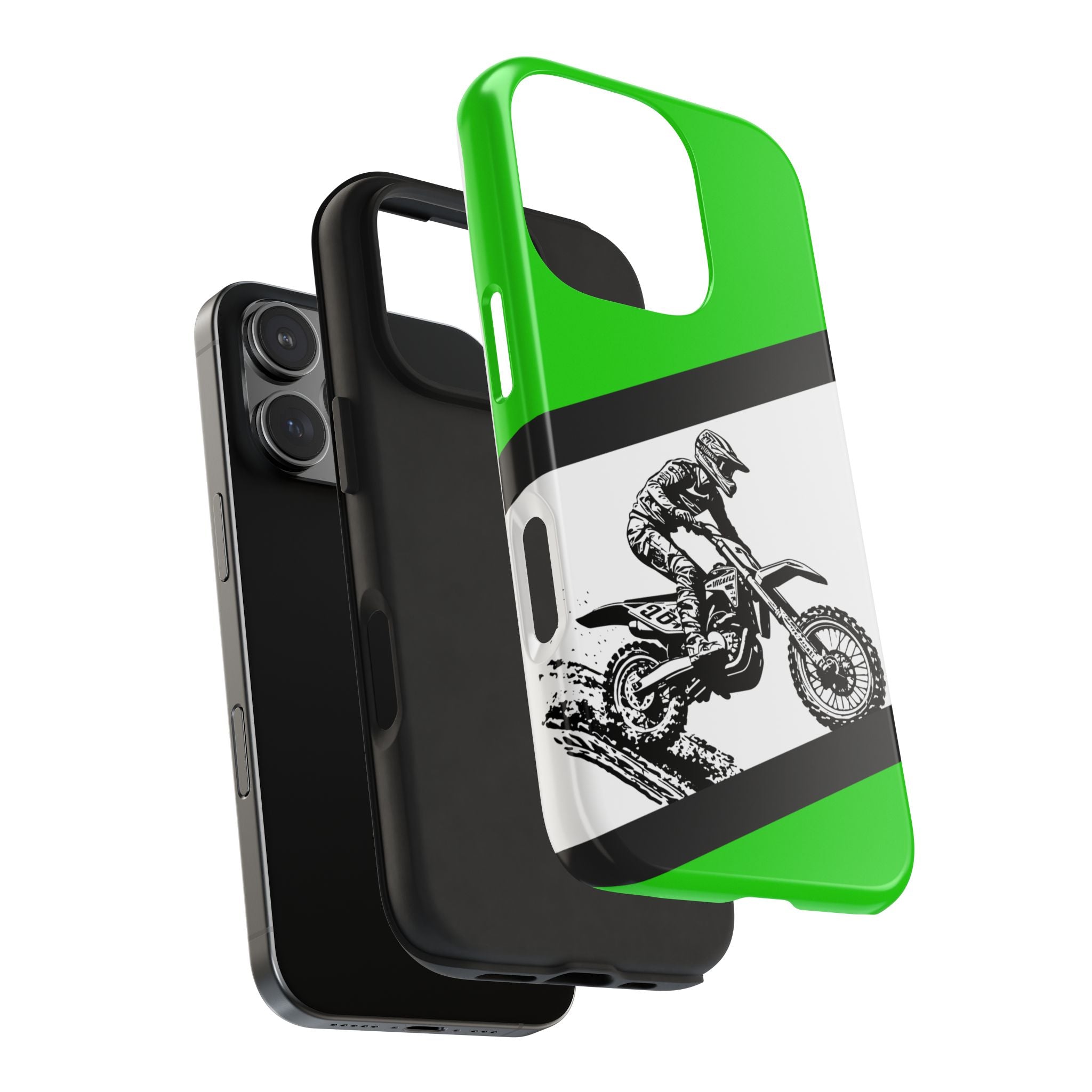 Kawi Dirt Bike Tough Phone Case — Protective Motocross Rider Cover