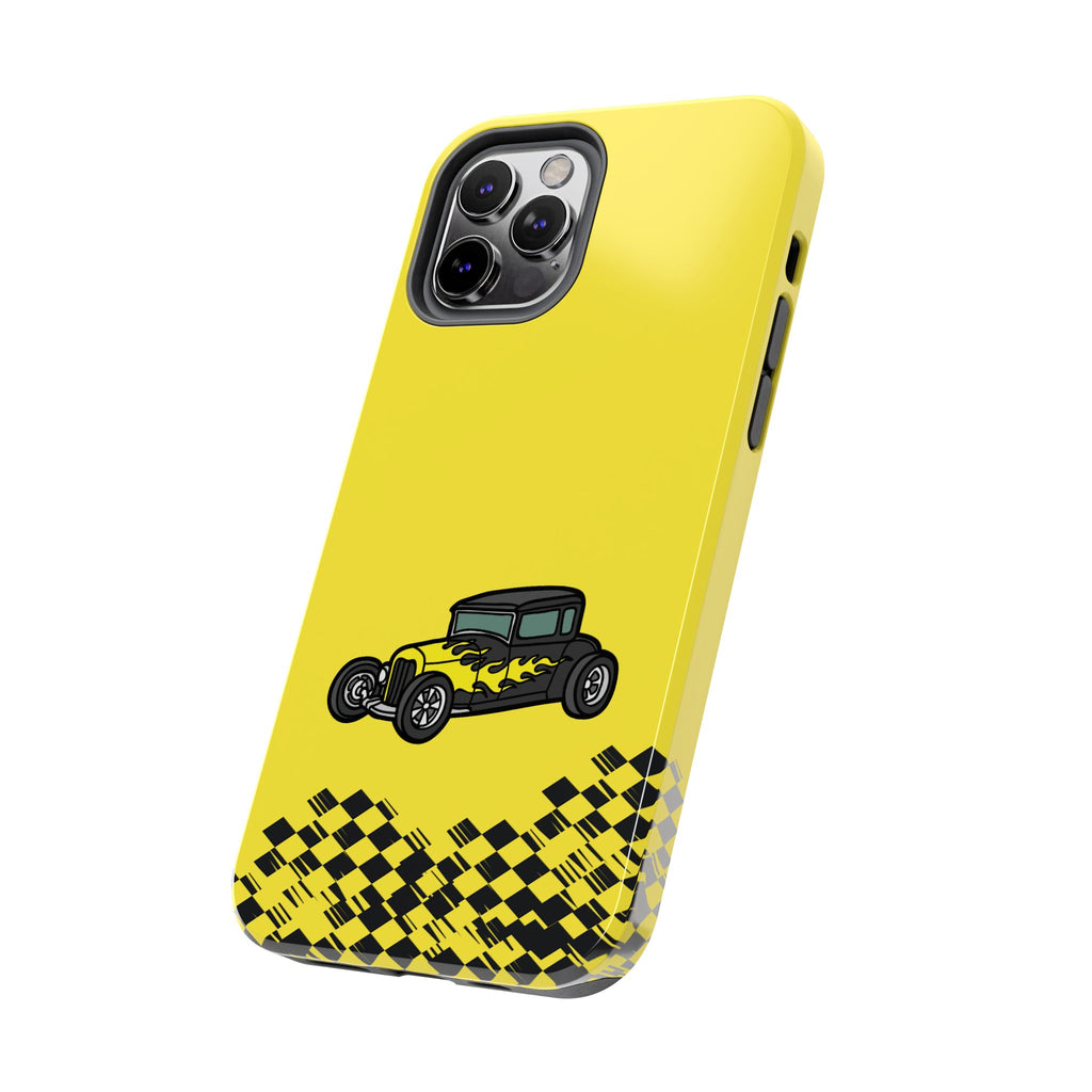 Yellow Classic Car Phone Case — Retro Vintage Auto Protective Cover