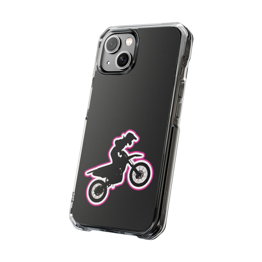 Pink Dirt Bike Magnetic Clear Impact Case