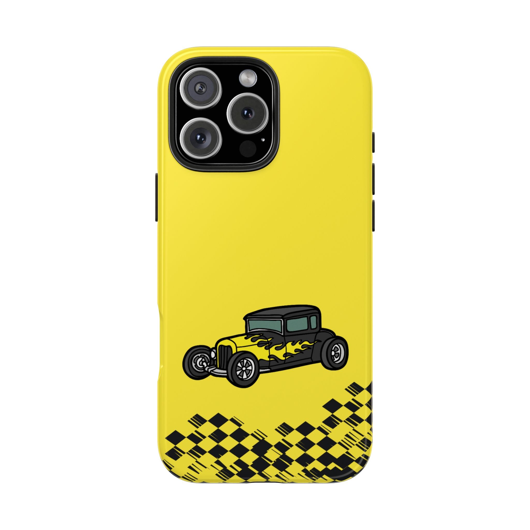 Yellow Classic Car Phone Case — Retro Vintage Auto Protective Cover