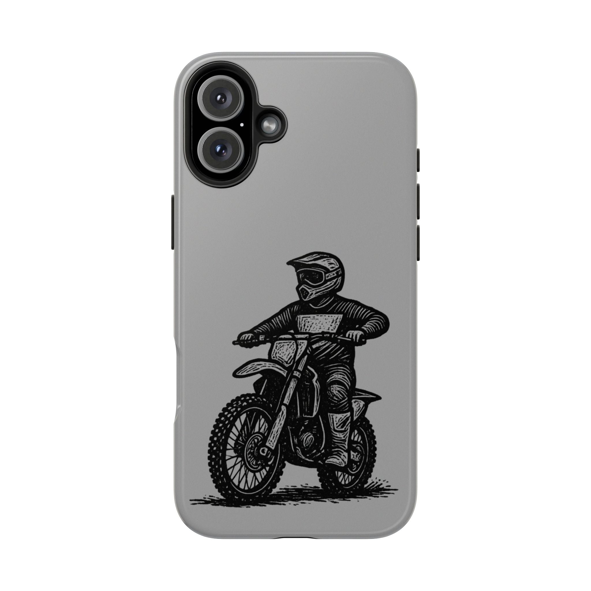 Grey Dirtbike Tough Phone Case