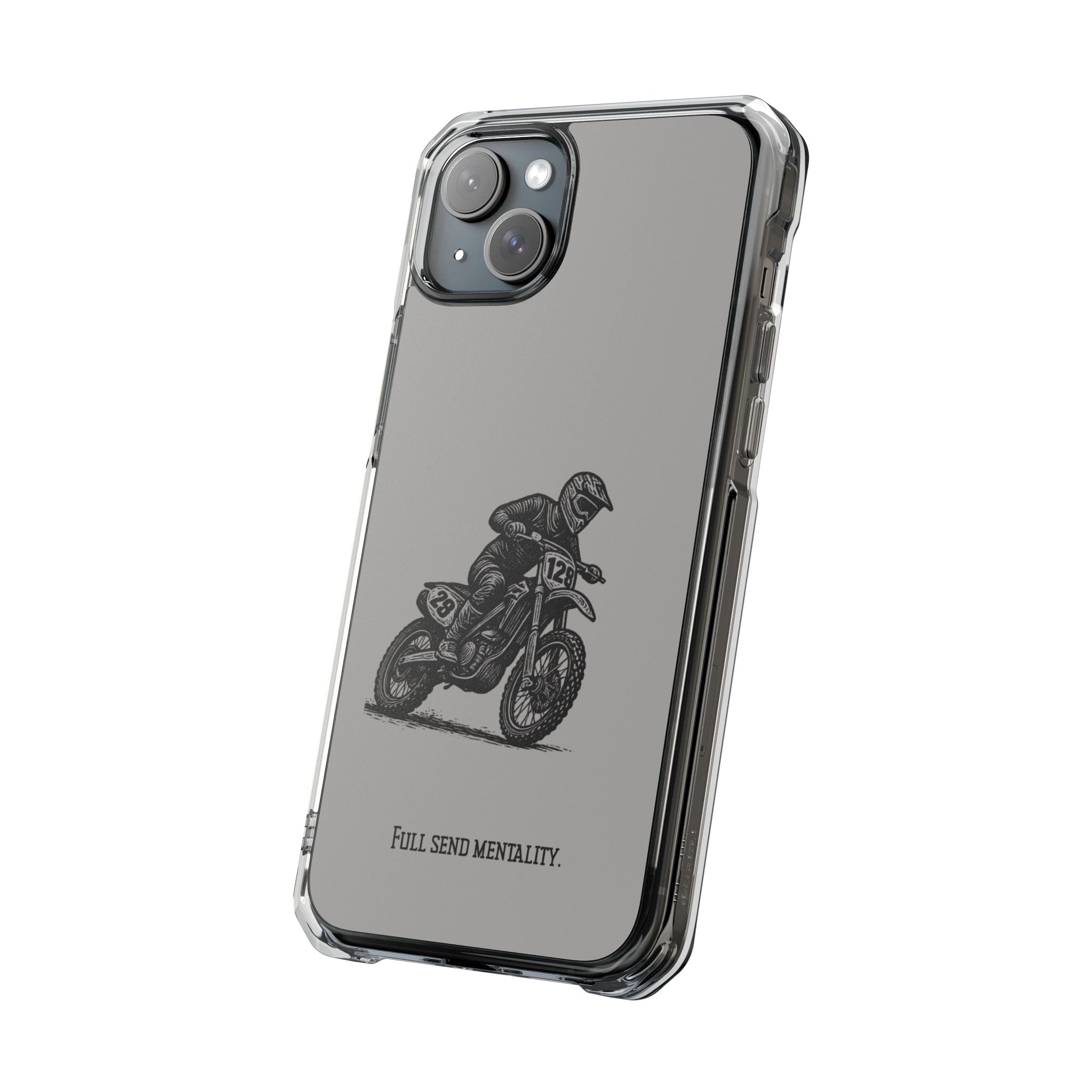 Dirt Bike Cornering Phone Case — Magnetic Clear Impact Case