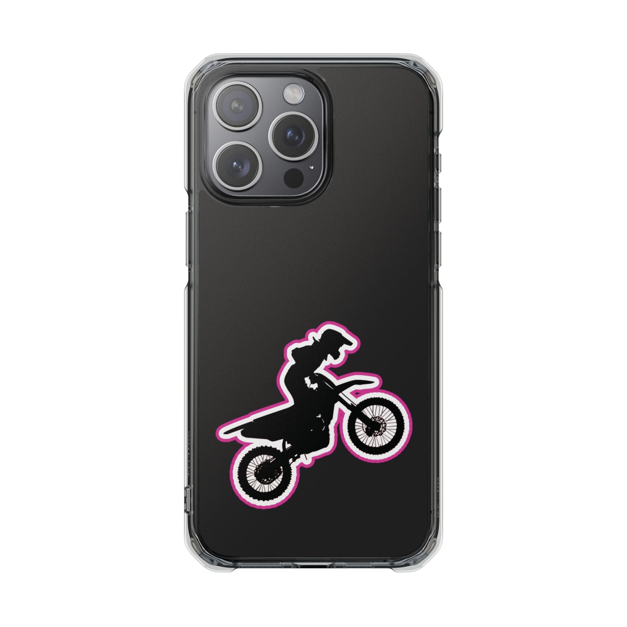 Pink Dirt Bike Magnetic Clear Impact Case
