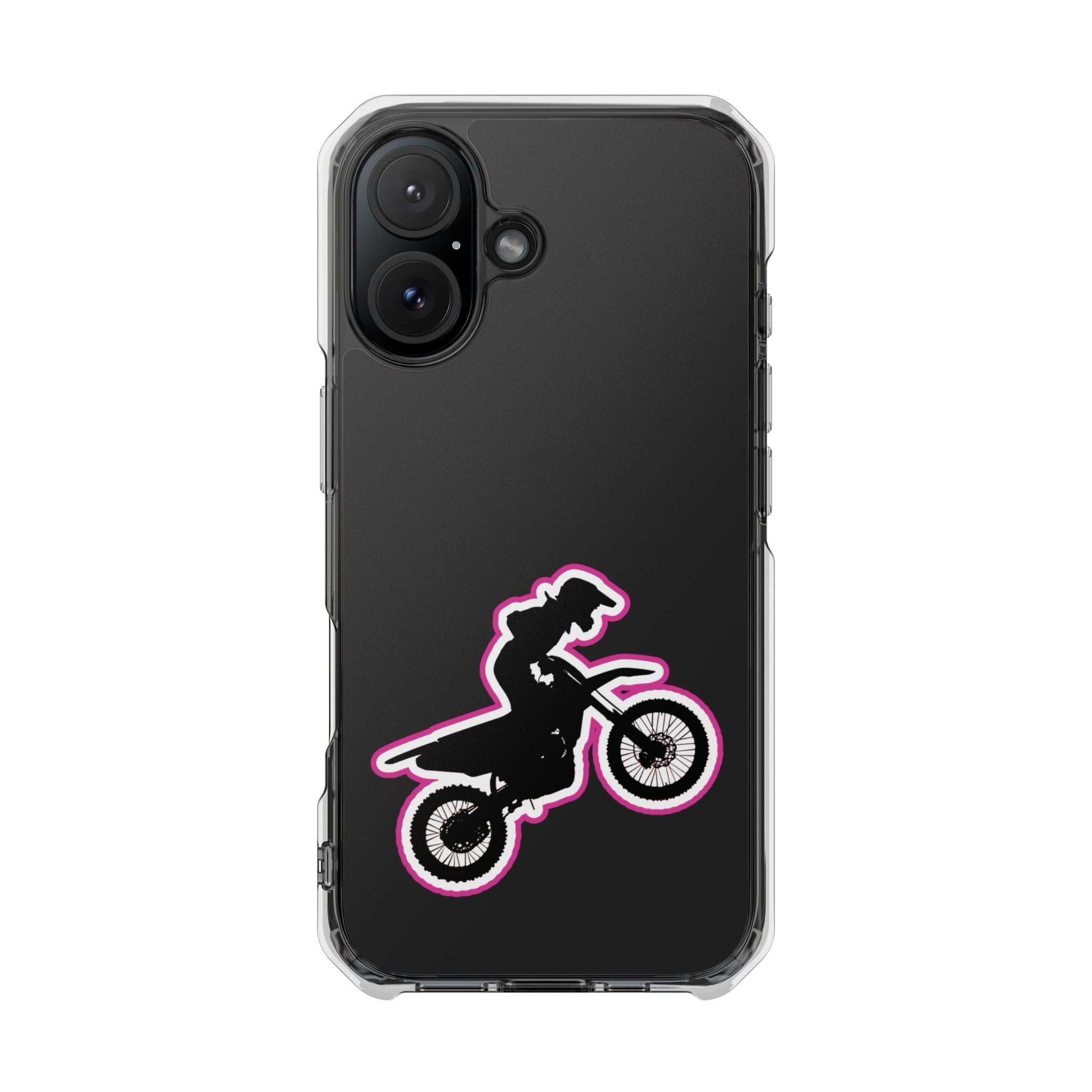 Pink Dirt Bike Magnetic Clear Impact Case