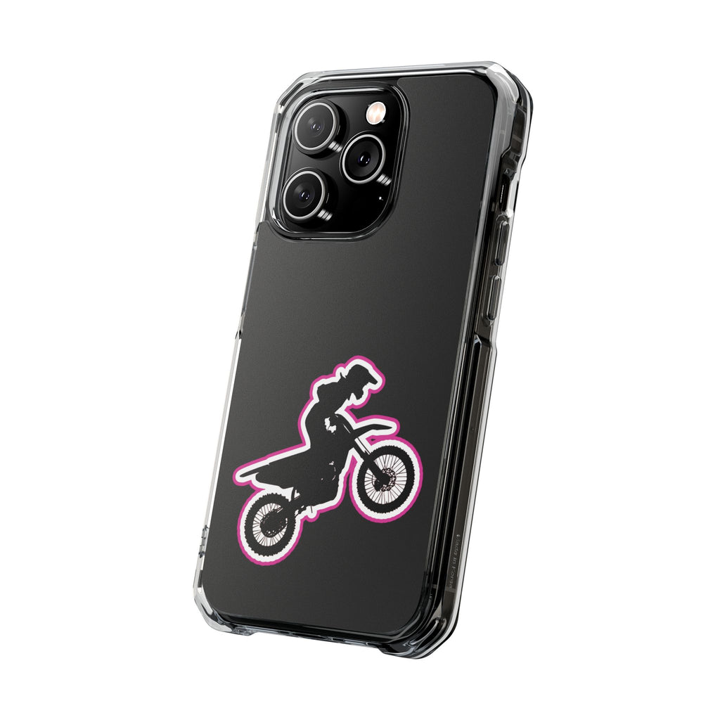 Pink Dirt Bike Magnetic Clear Impact Case