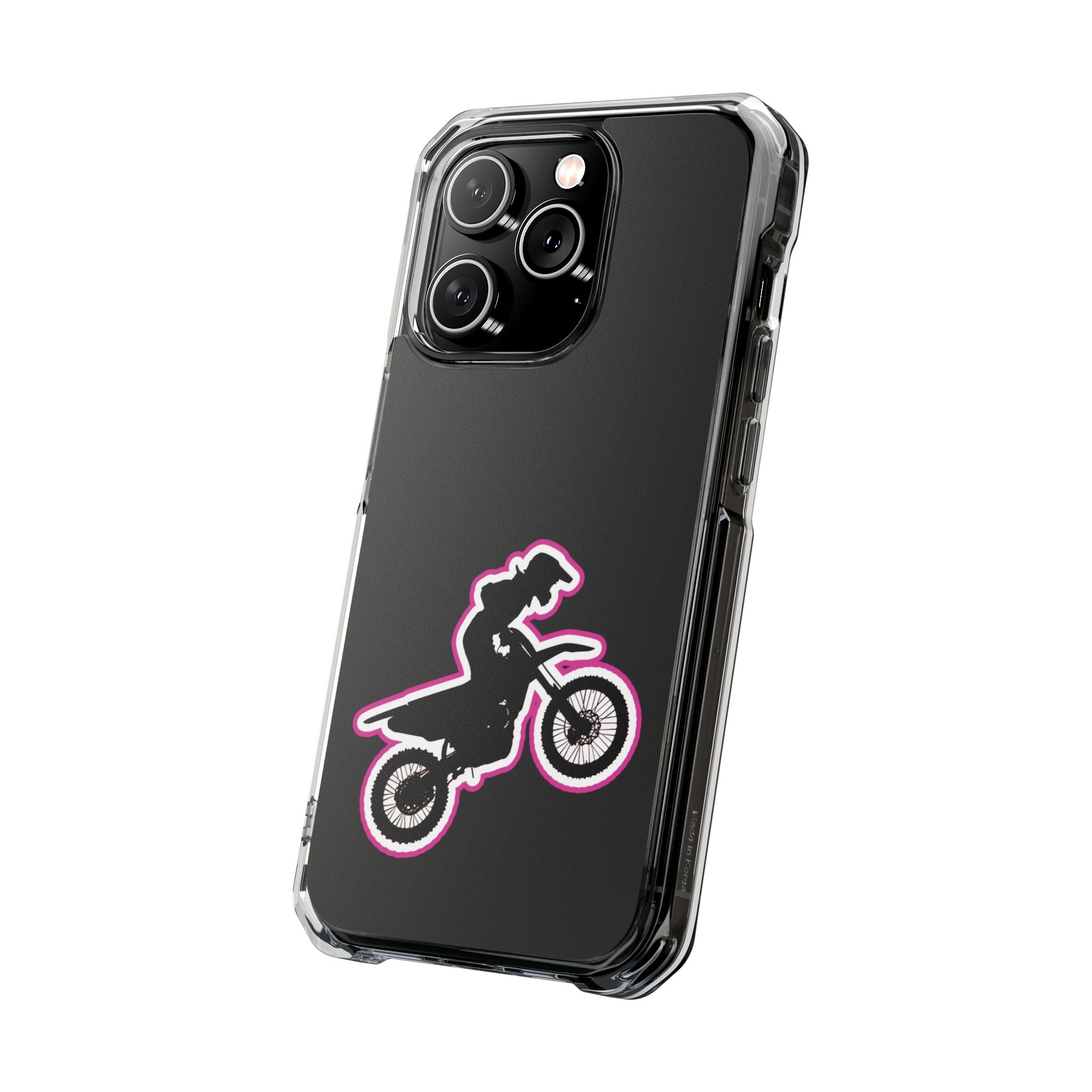 Pink Dirt Bike Magnetic Clear Impact Case