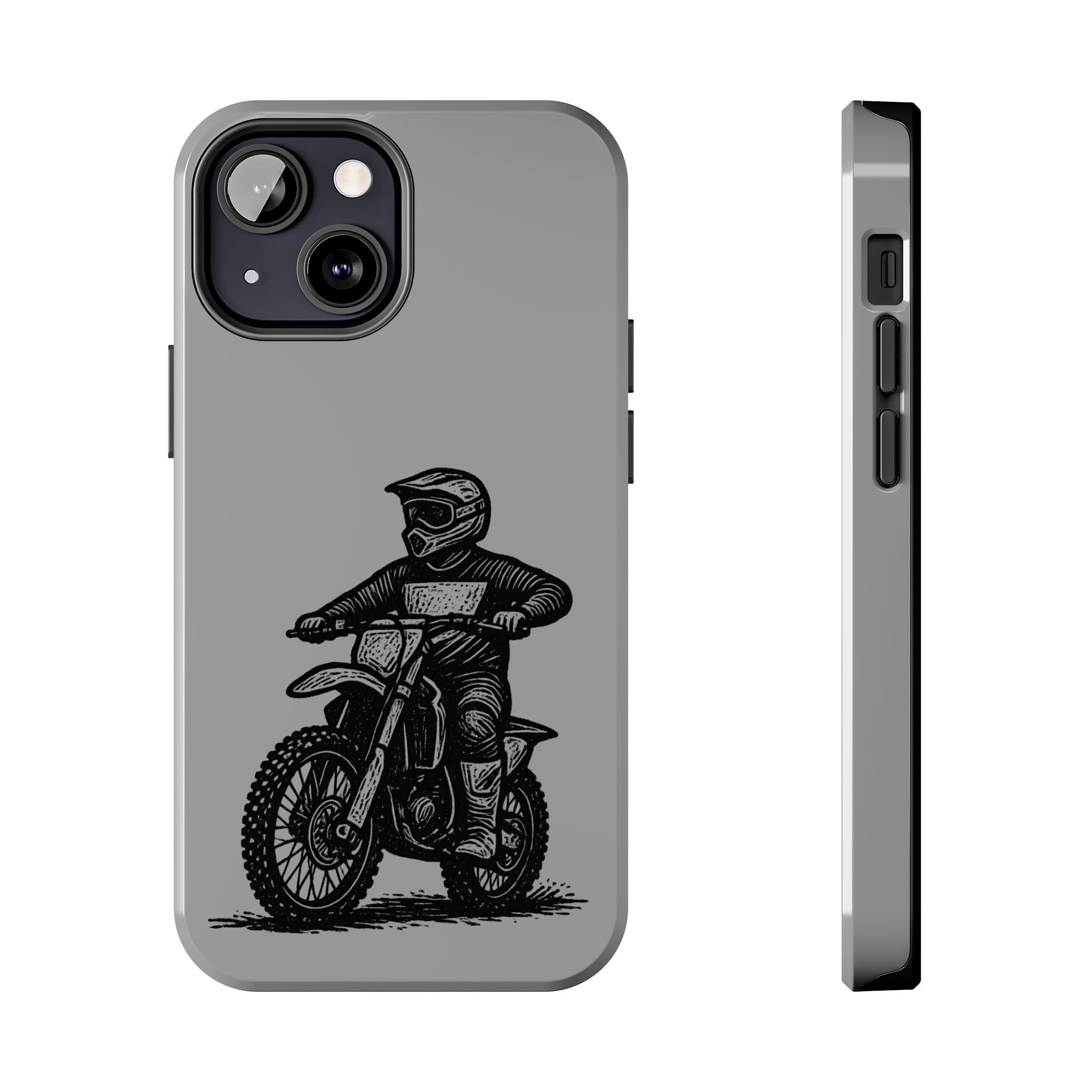 Grey Dirtbike Tough Phone Case