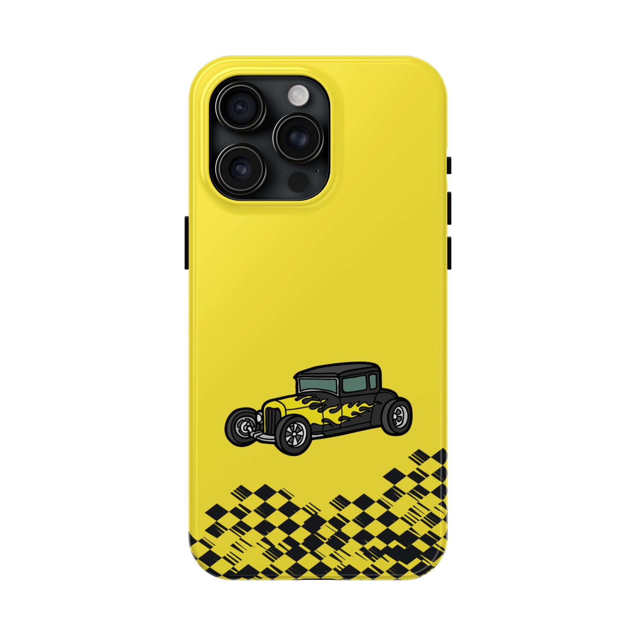 Yellow Classic Car Phone Case — Retro Vintage Auto Protective Cover