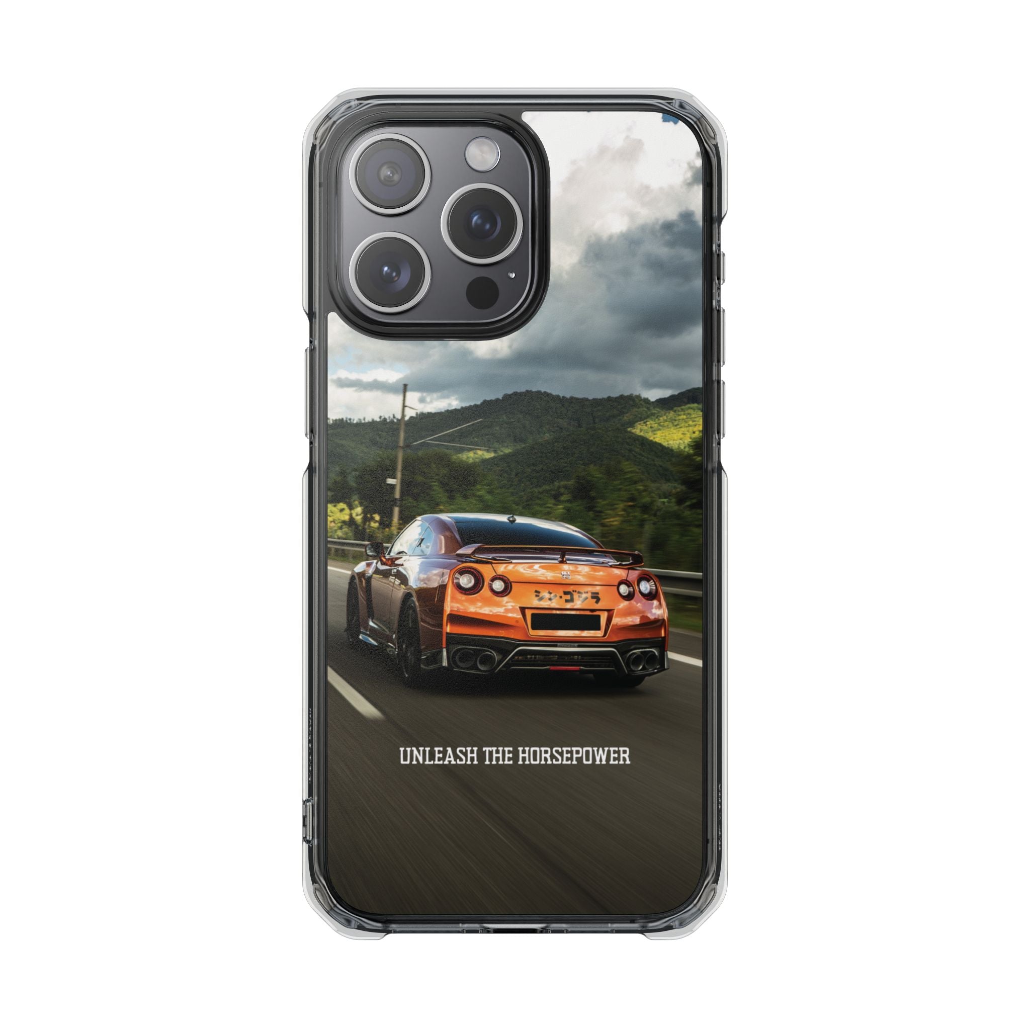 Racing Vibes Clear Magnetic Phone Case — Fast Car Design