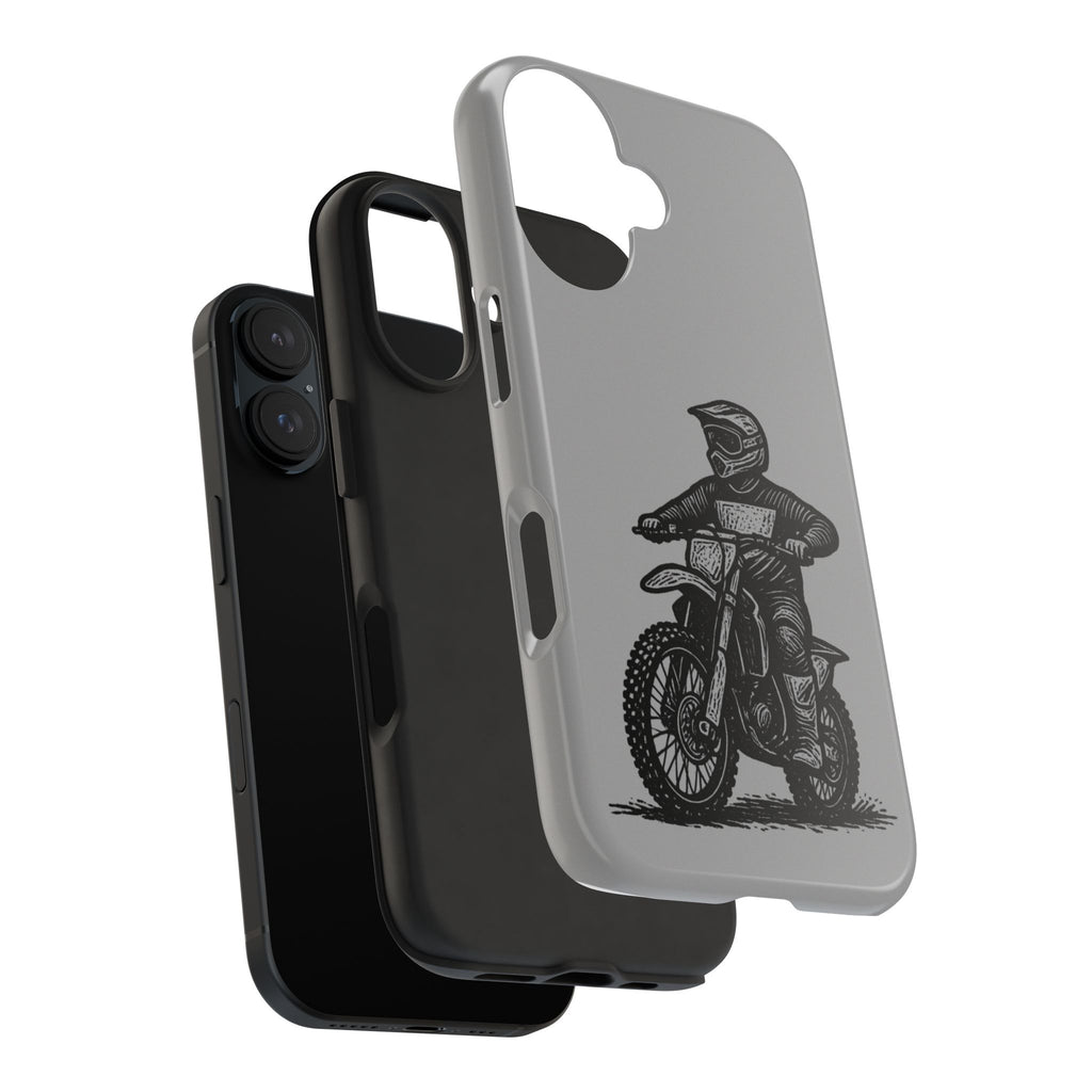 Grey Dirtbike Tough Phone Case