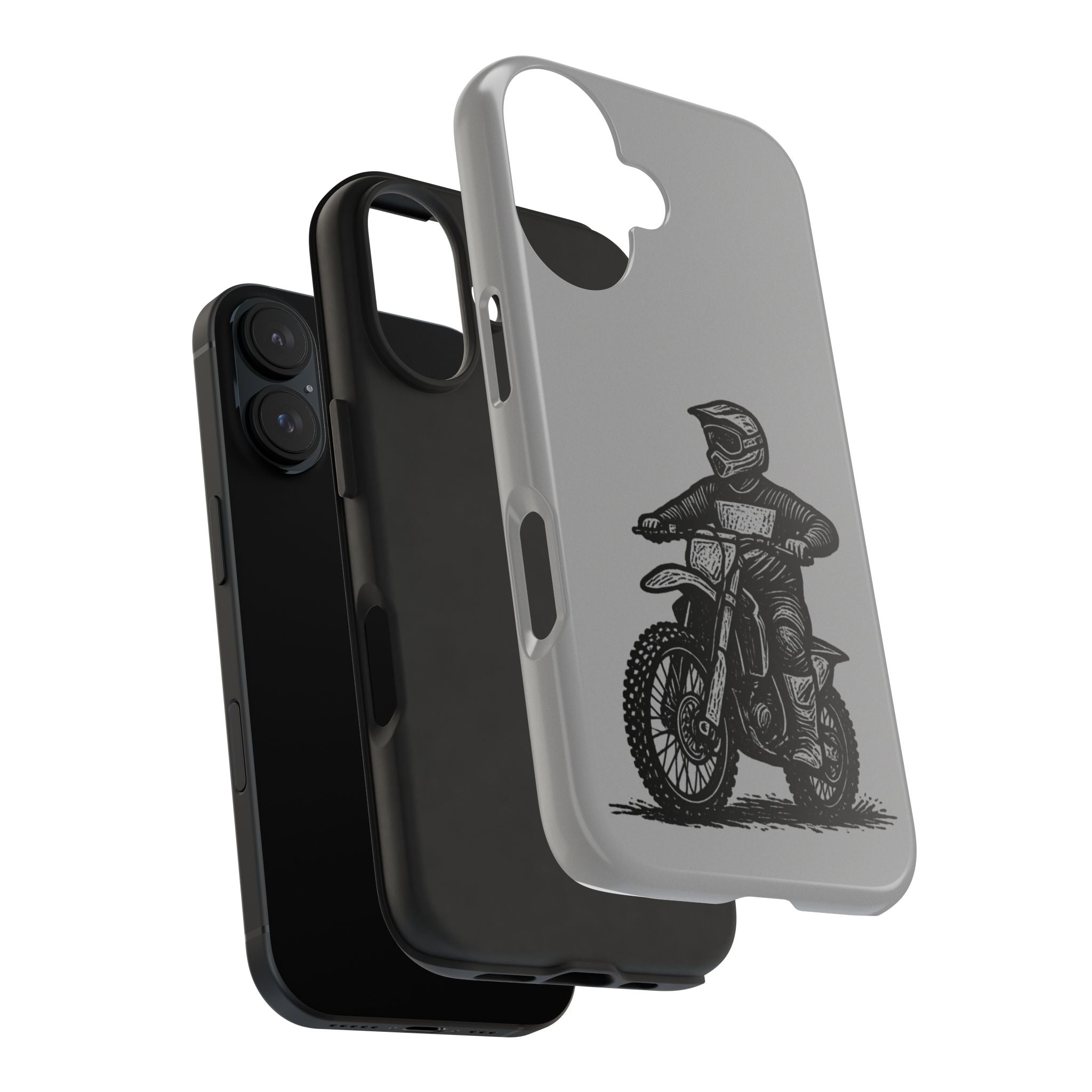 Grey Dirtbike Tough Phone Case