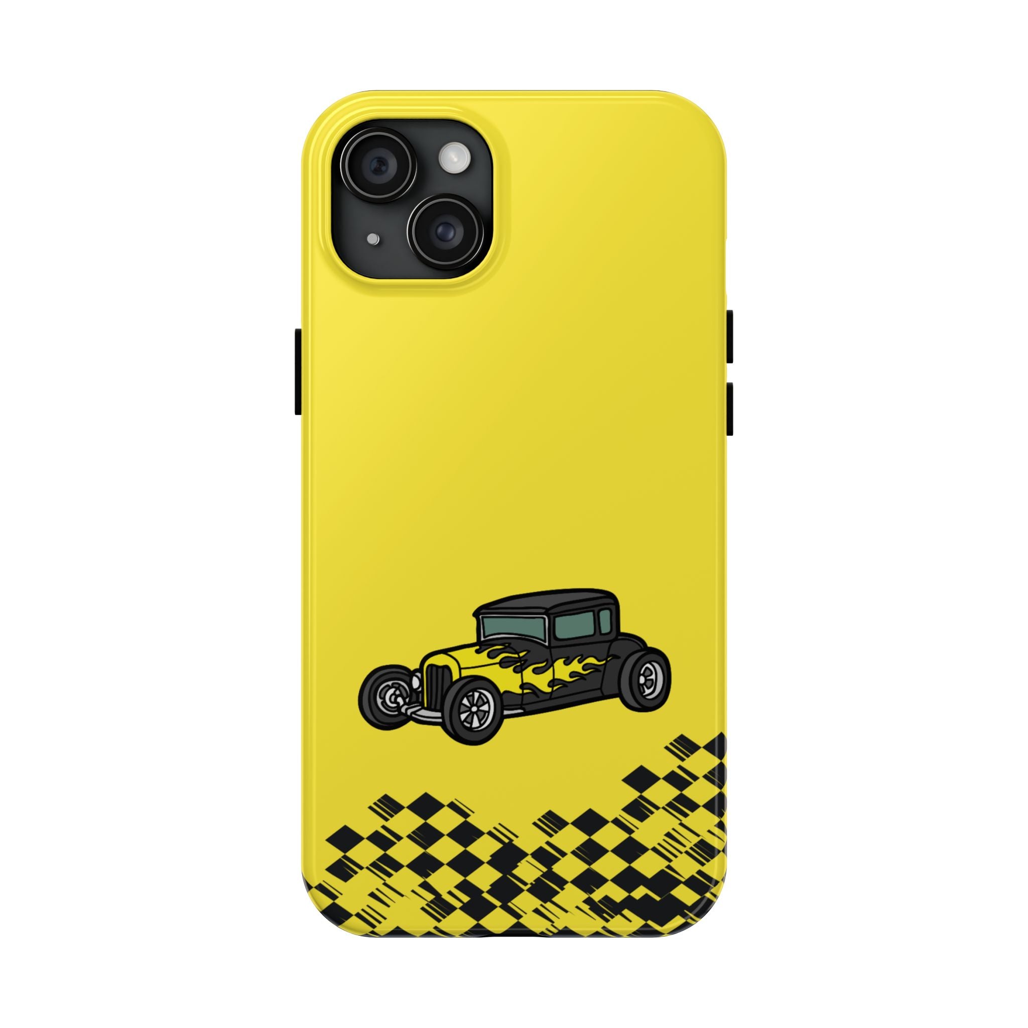 Yellow Classic Car Phone Case — Retro Vintage Auto Protective Cover