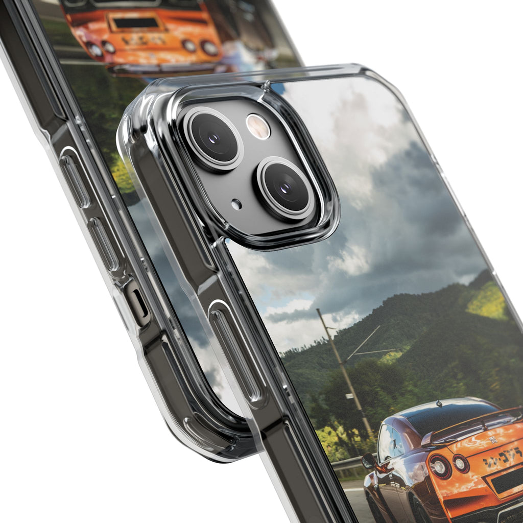 Racing Vibes Clear Magnetic Phone Case — Fast Car Design