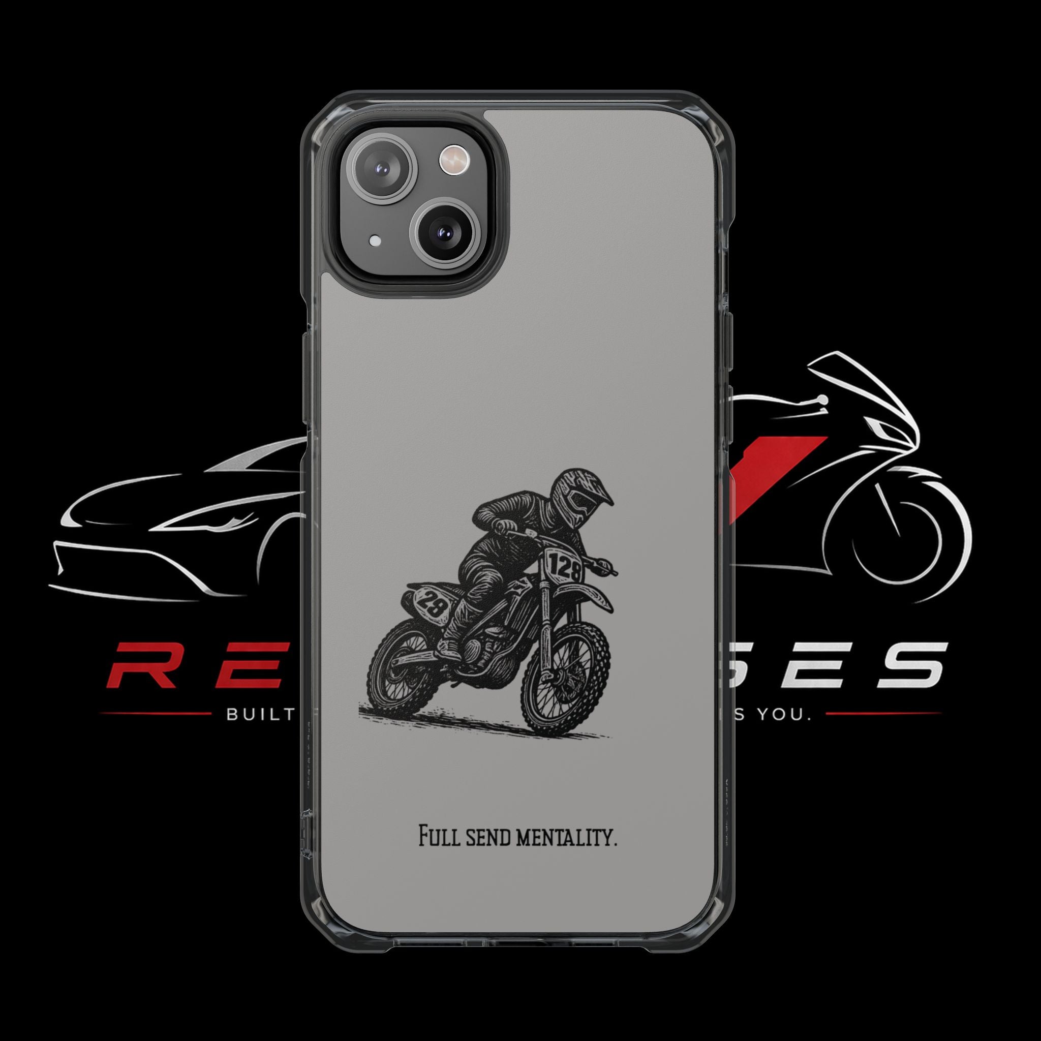 Dirt Bike Cornering Phone Case — Magnetic Clear Impact Case