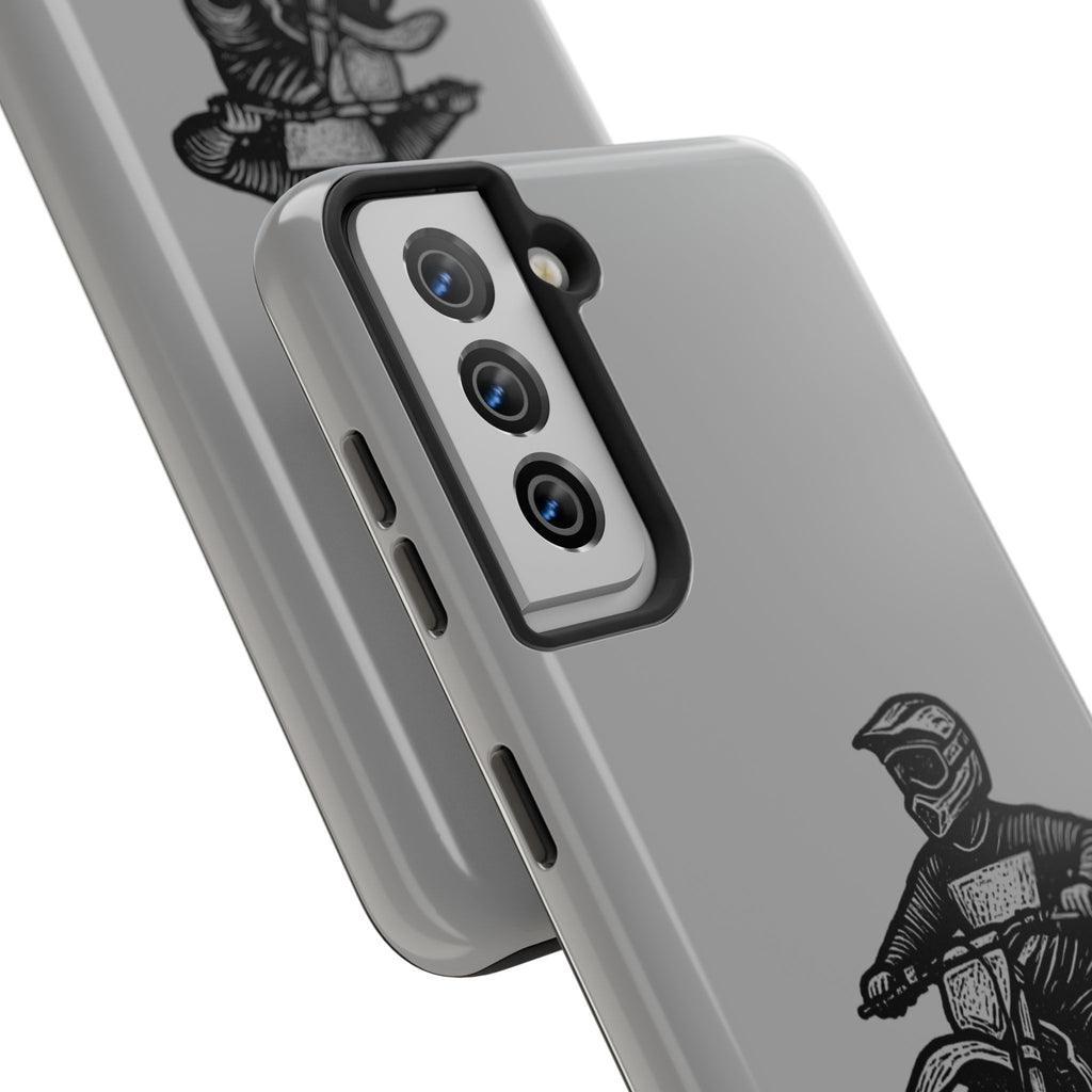 Grey Dirtbike Tough Phone Case