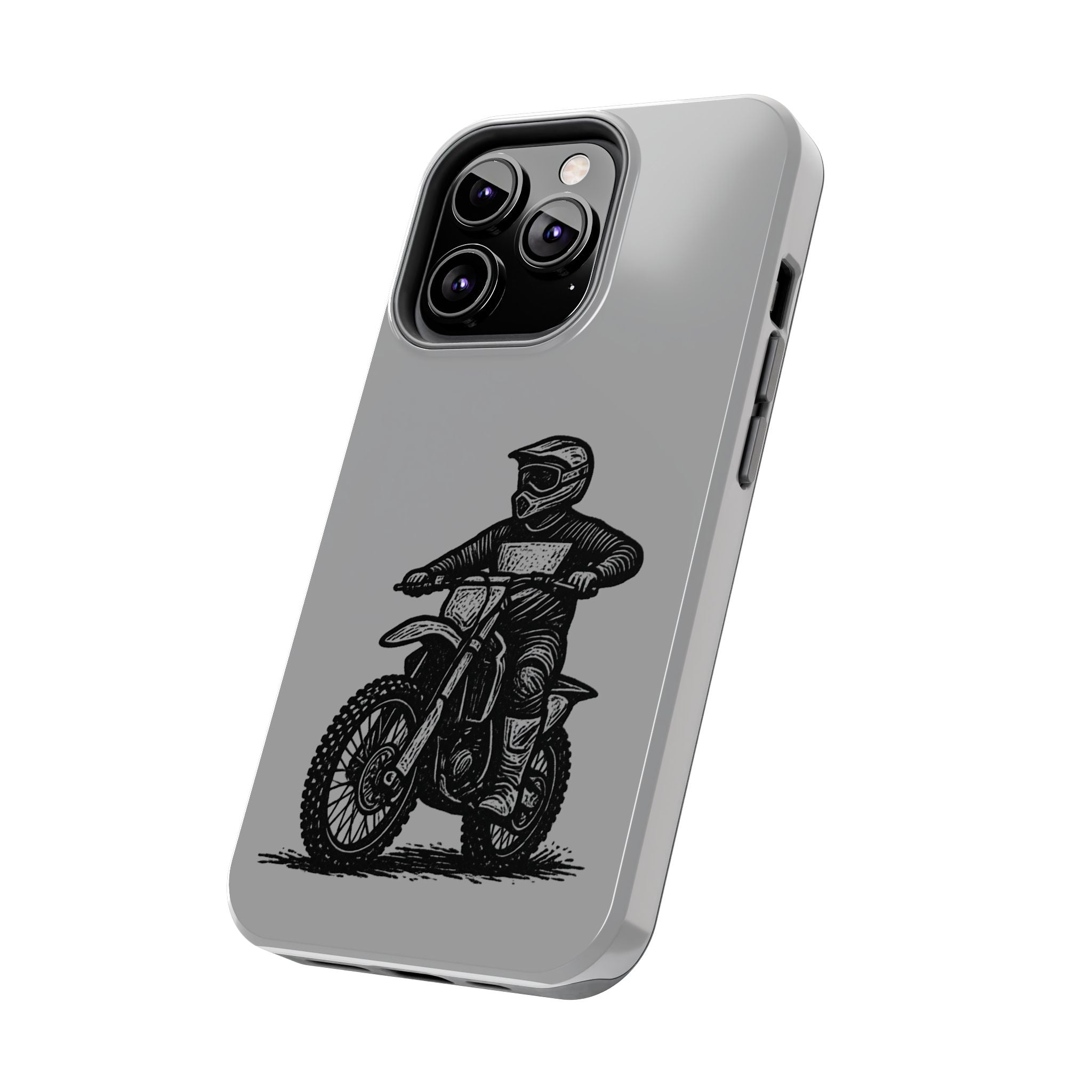 Grey Dirtbike Tough Phone Case
