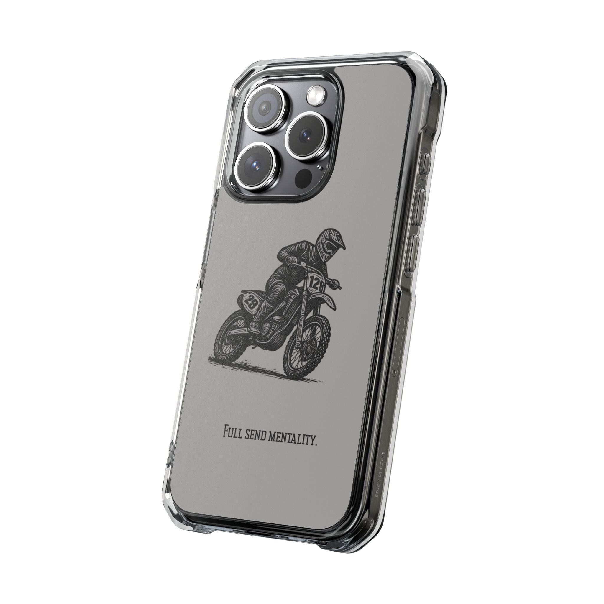 Dirt Bike Cornering Phone Case — Magnetic Clear Impact Case