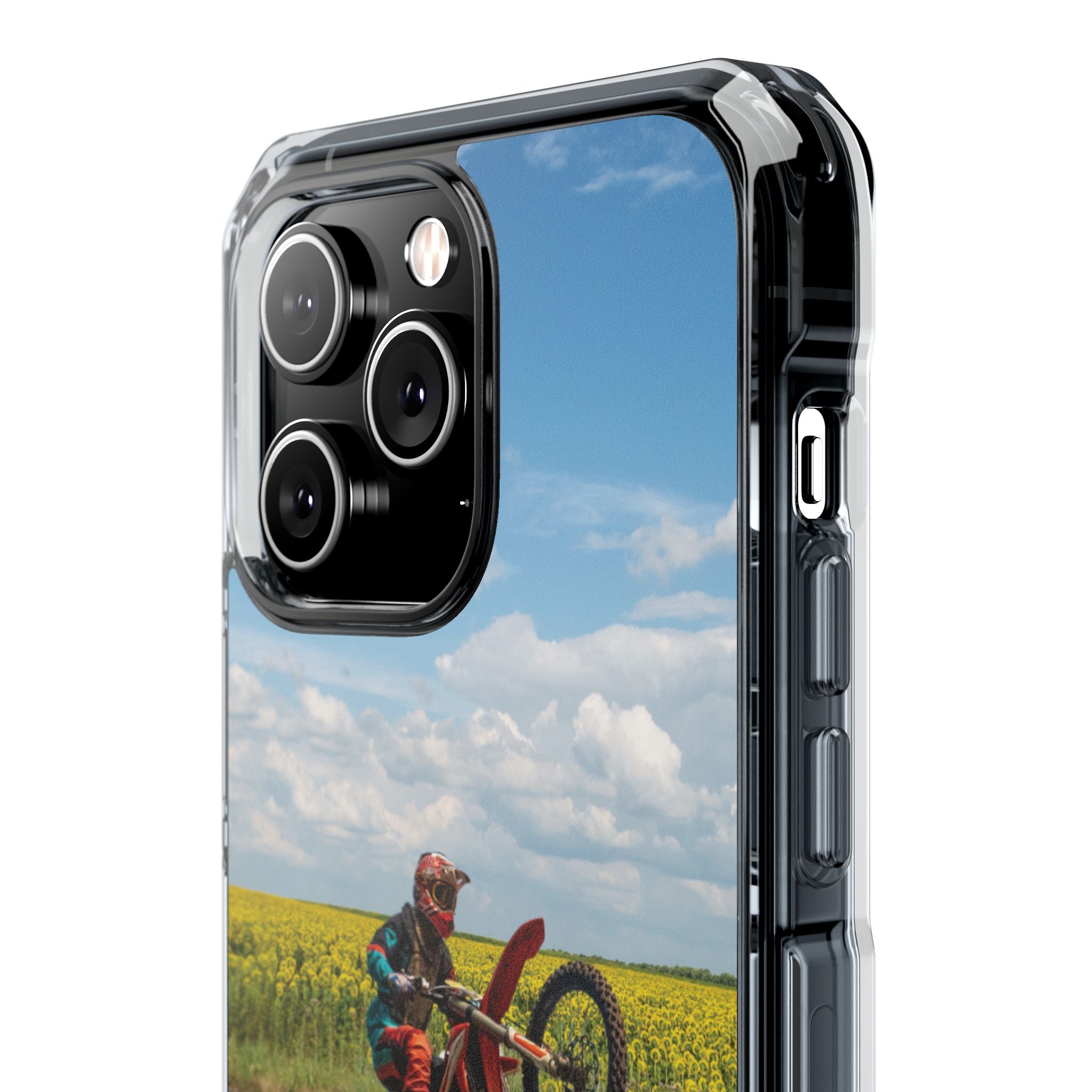 Dirt Bike Wheelie Phone Case — Magnetic Clear Impact Case