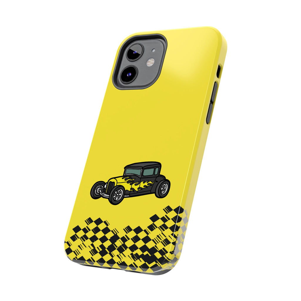 Yellow Classic Car Phone Case — Retro Vintage Auto Protective Cover