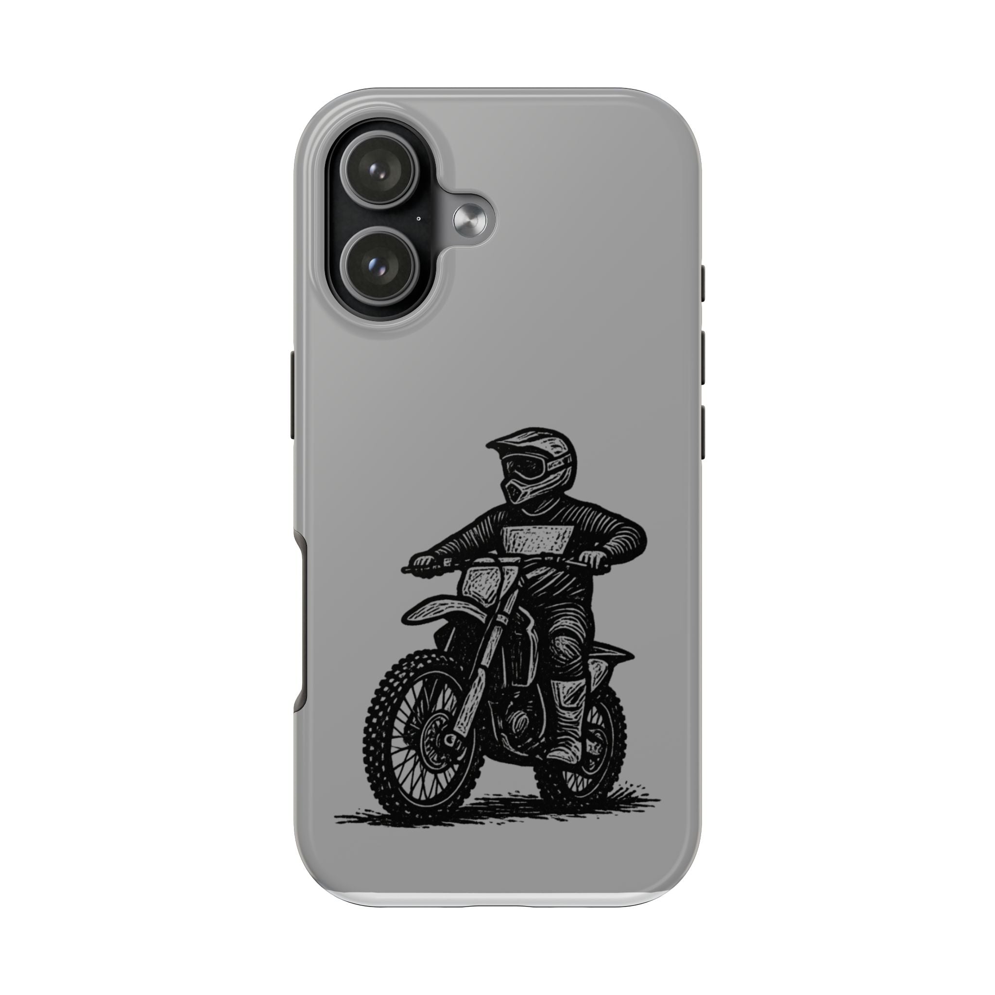 Grey Dirtbike Tough Phone Case