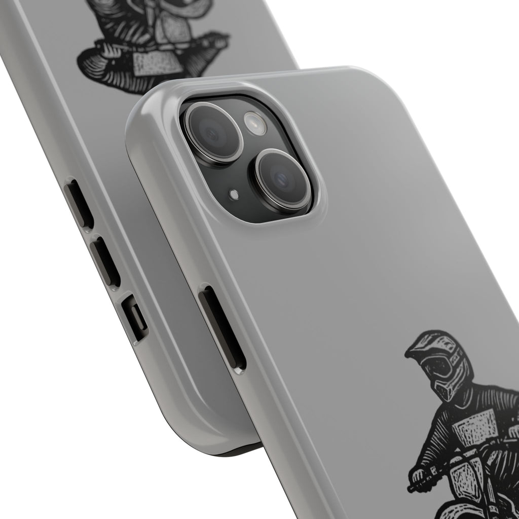 Grey Dirtbike Tough Phone Case